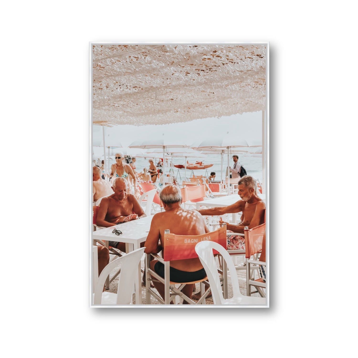 The Players fine art print, Alassio, Italy, Gallery, White Float Frame, Fine Art Canvas