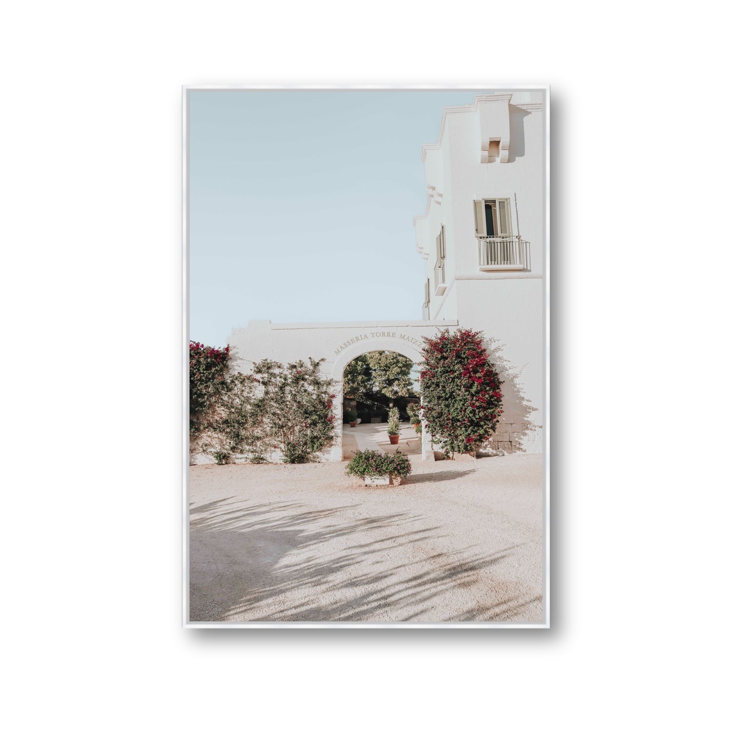 Villa Retreat fine art print, Puglia, Italy, Gallery, White Float Frame, Fine Art Canvas