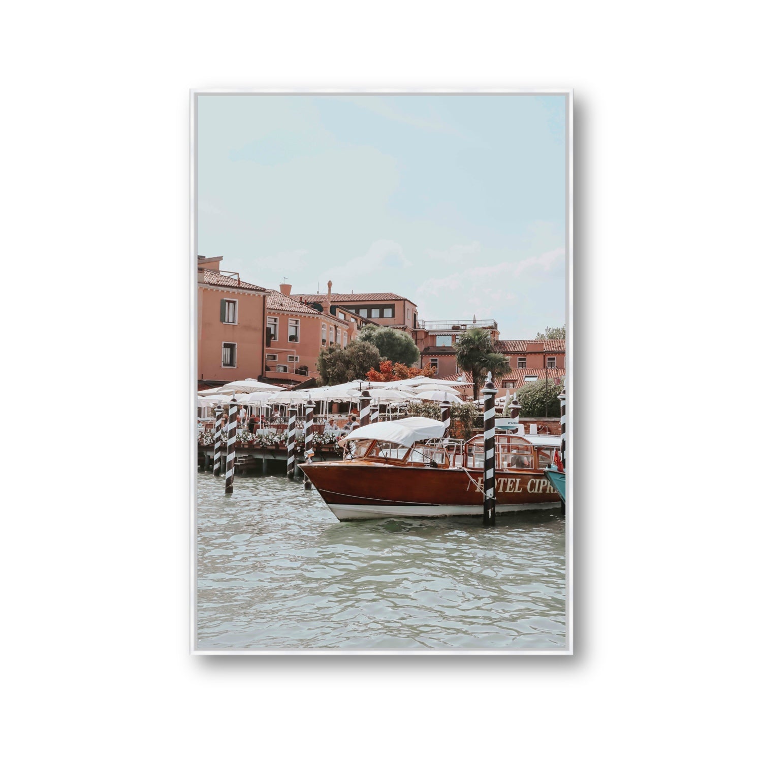 Queen Of The Adriatic Venice Italian wall art Gallery fine art canvas in white float frame