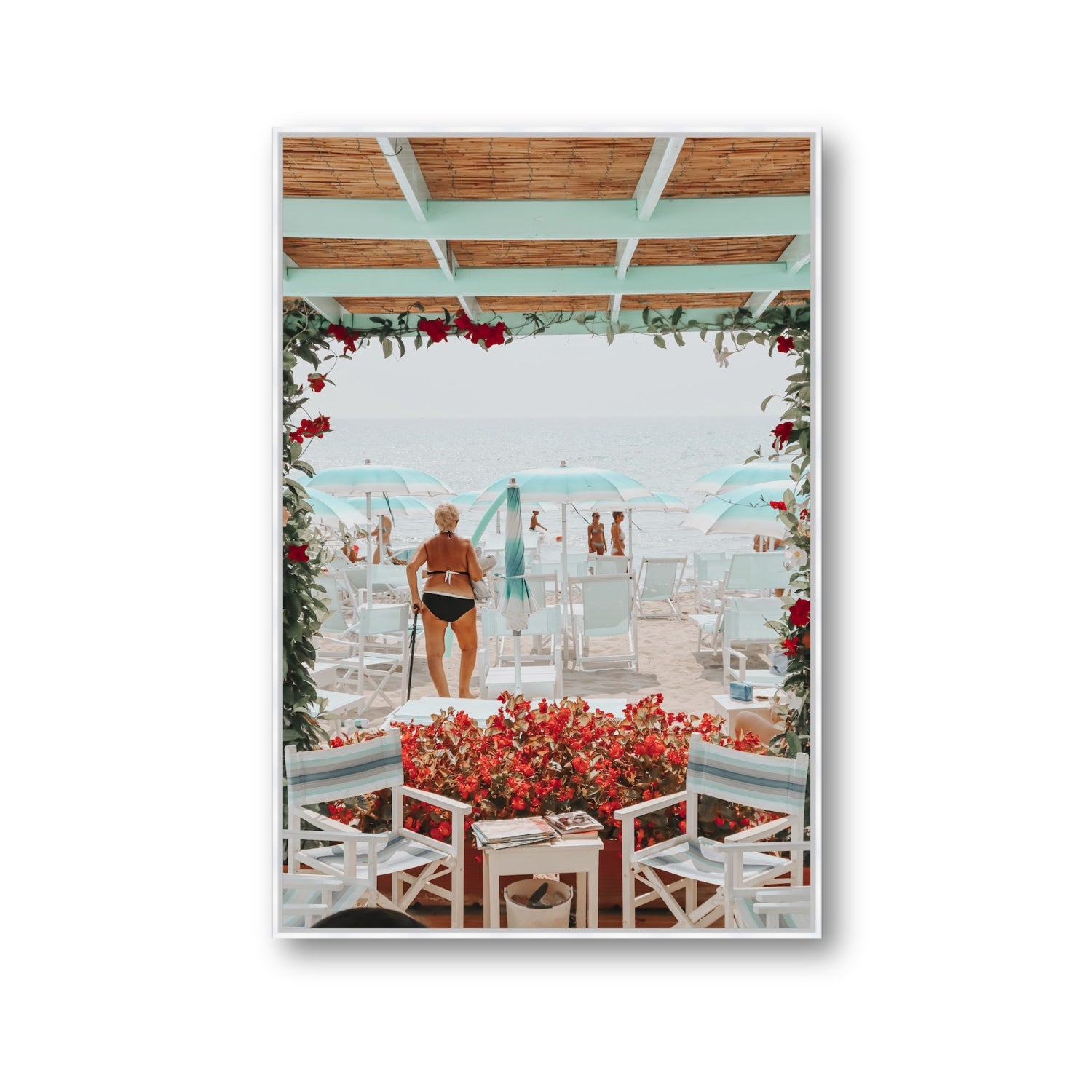 Nonna's Italian Escape Alassio Italian wall art Gallery fine art canvas in white float frame