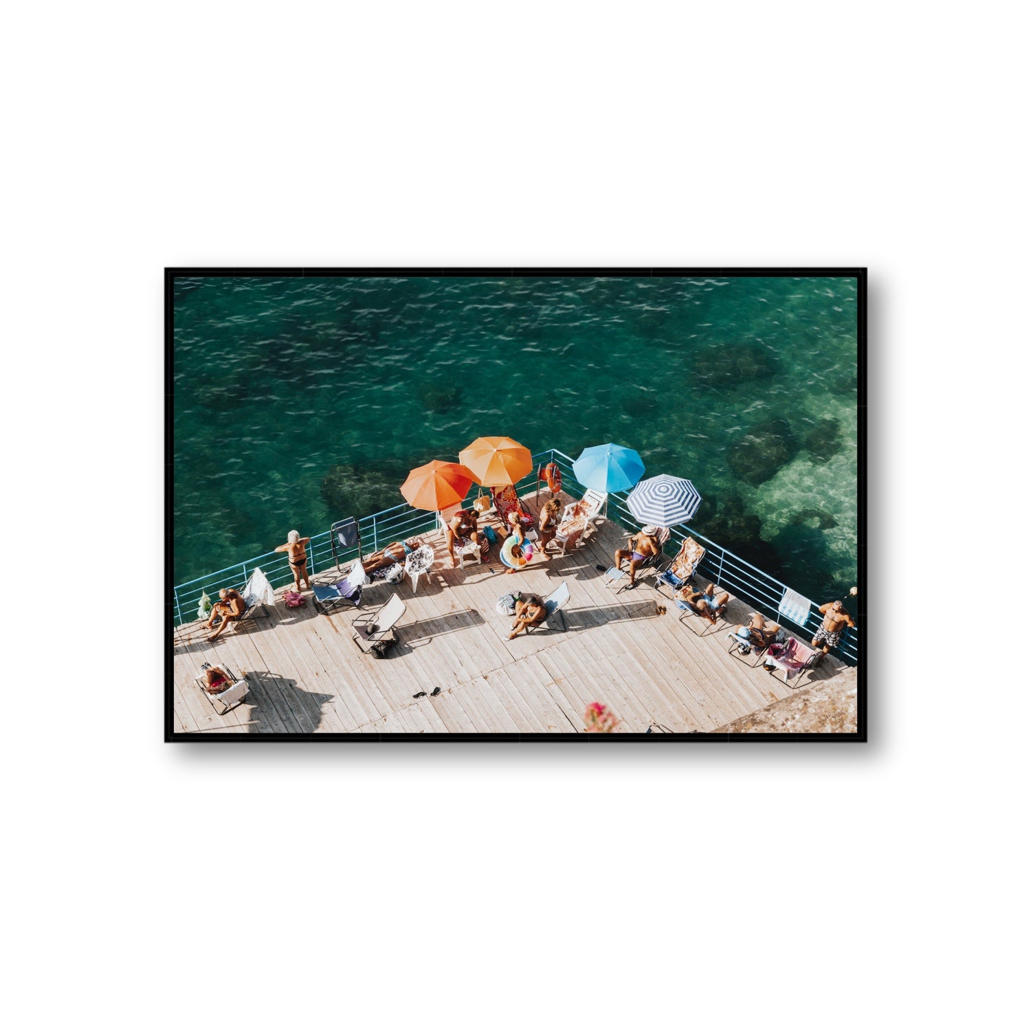 Il Dolce Far Niente Sorrento coastal wall art Giant fine art canvas in black float frame