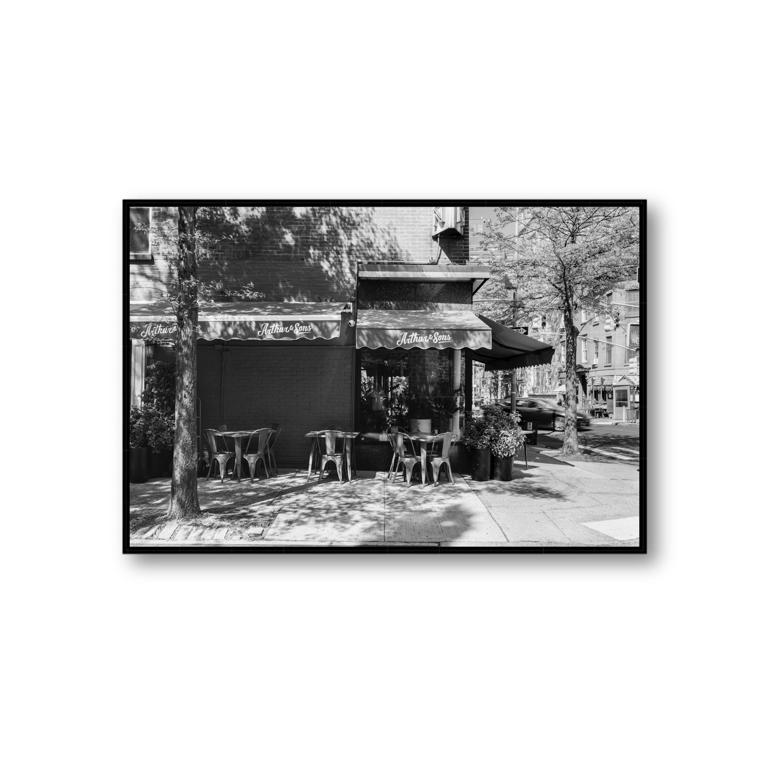 Arthur's Corner New York NYC Restaurant wall art Giant fine art canvas in black float frame