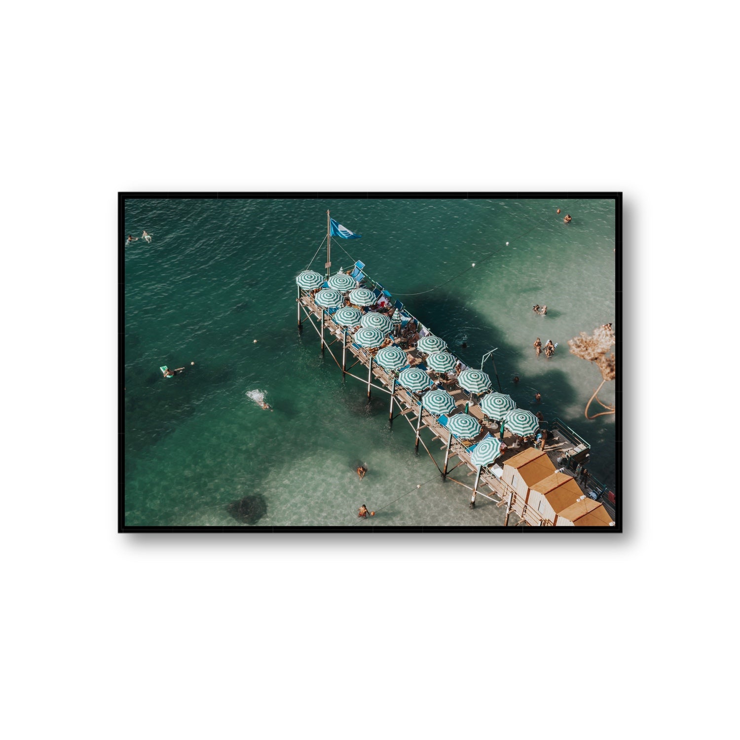 Sorrento Shangri La Sorrento coastal Italian wall art Giant fine art canvas in black float frame
