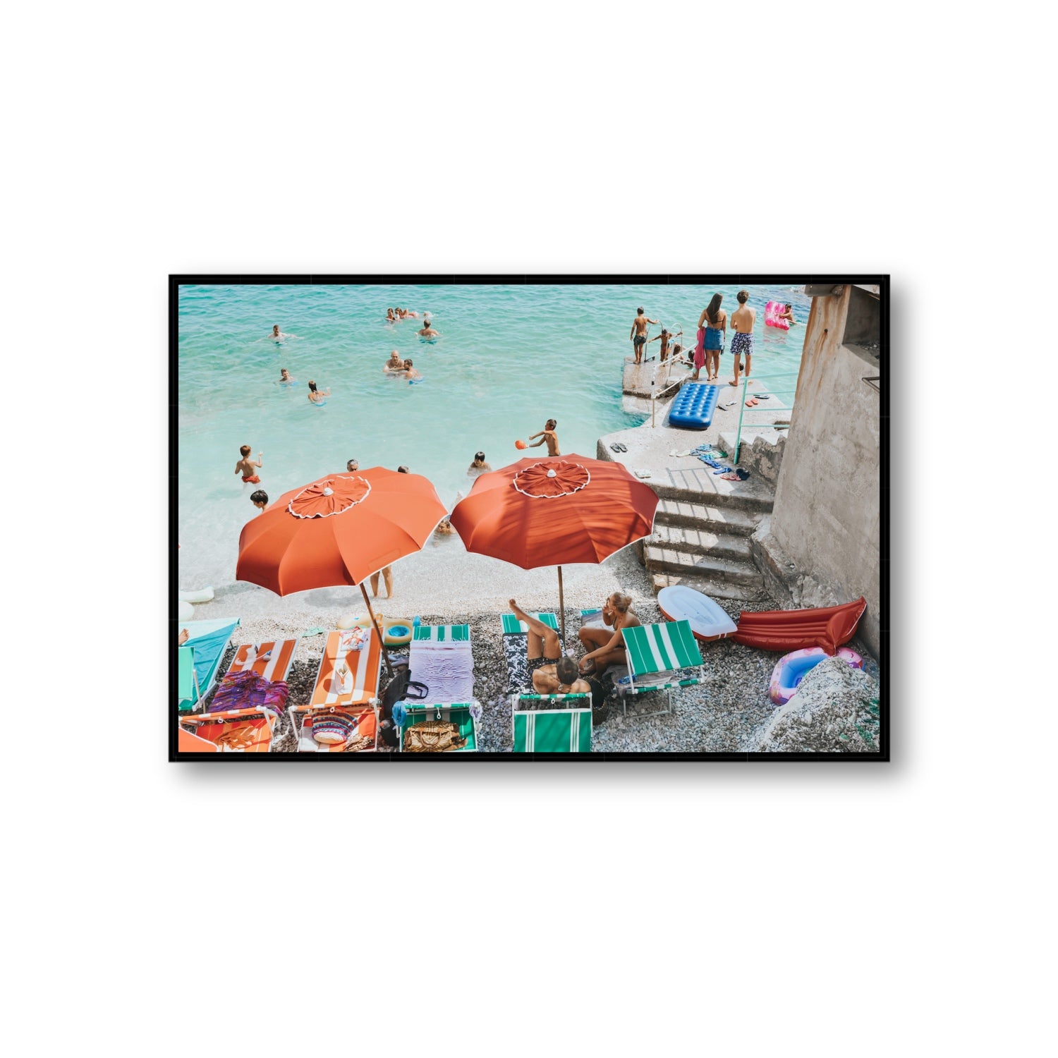 Water Wonderland fine art print, Capri, Italy, Giant, Black Float Frame, Fine Art Canvas