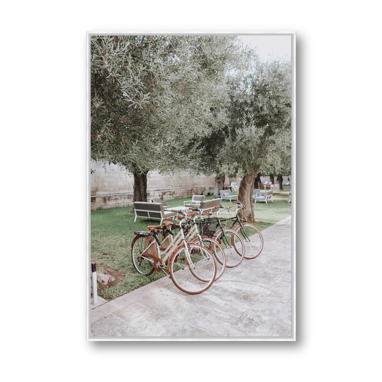 Classic Cruisers Puglia wall art Statement fine art canvas in white float frame