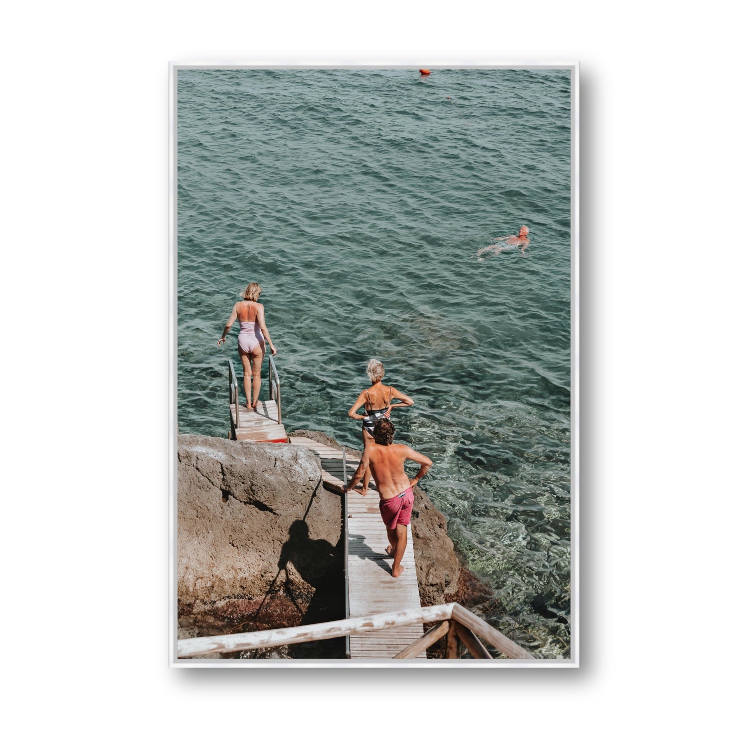 Freewheeling Spirit Tuscany coastal Italian wall art Statement fine art canvas in white float frame