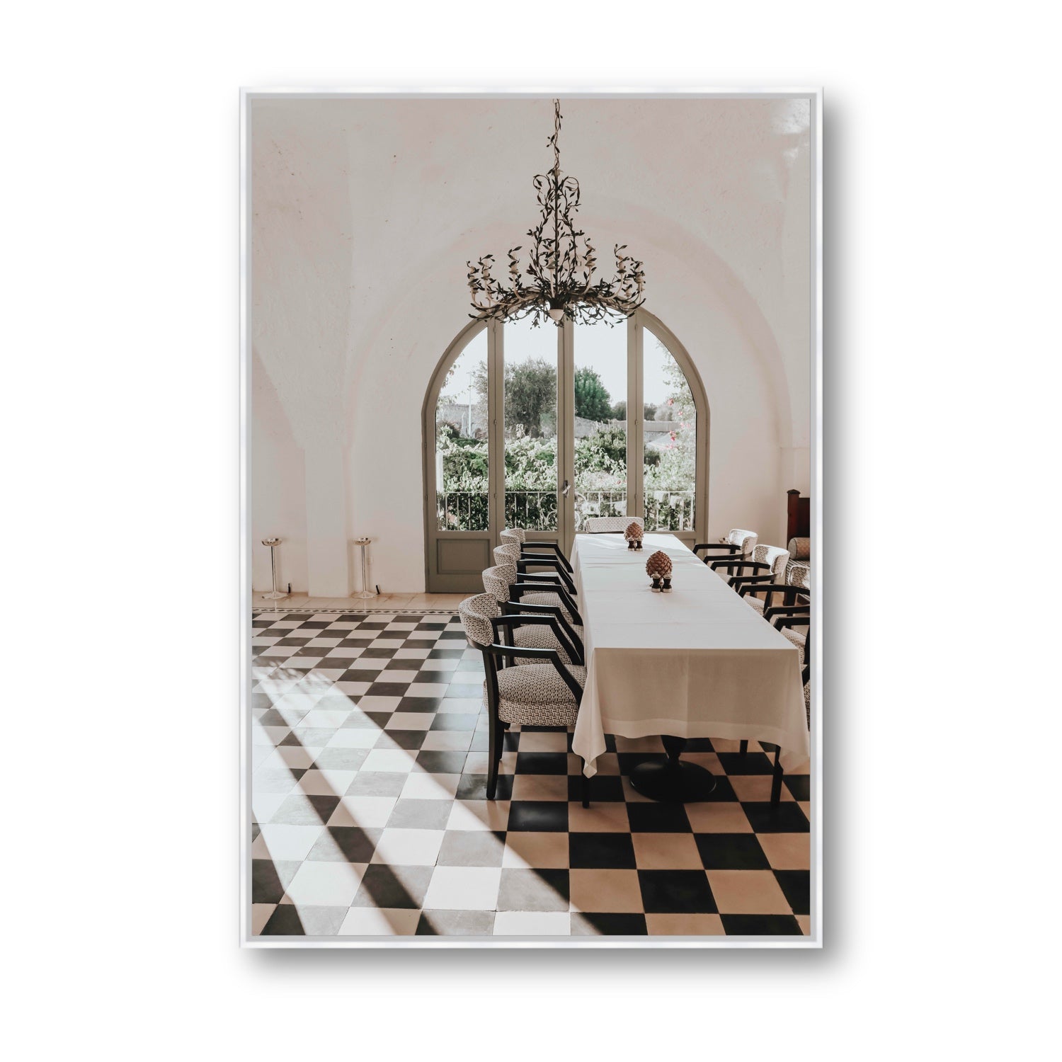 Sunbeam Feast Puglia Wall Italian fine art print Statement fine art canvas in white float frame