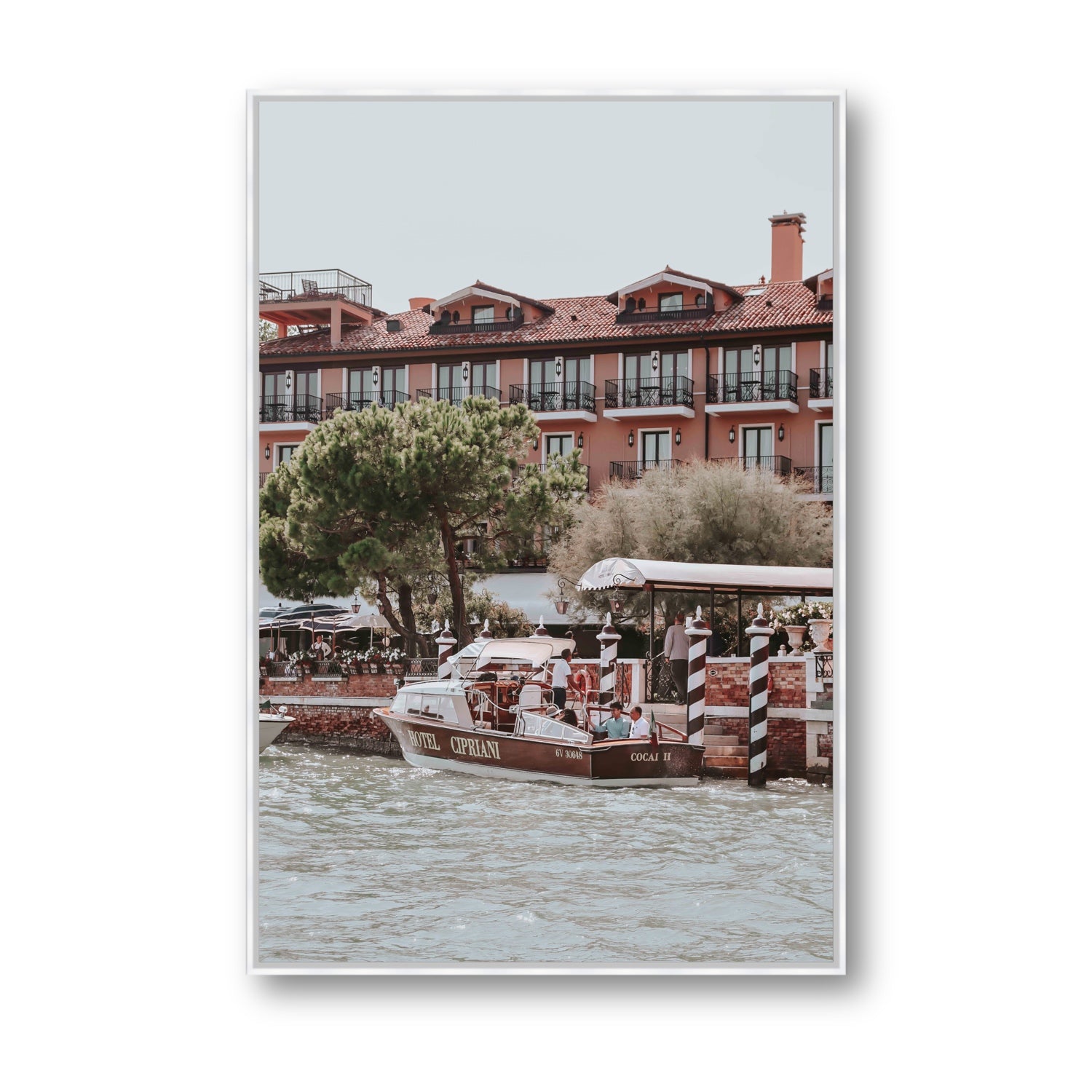 Cocai II Venice Italian wall art Statement fine art canvas in white float frame
