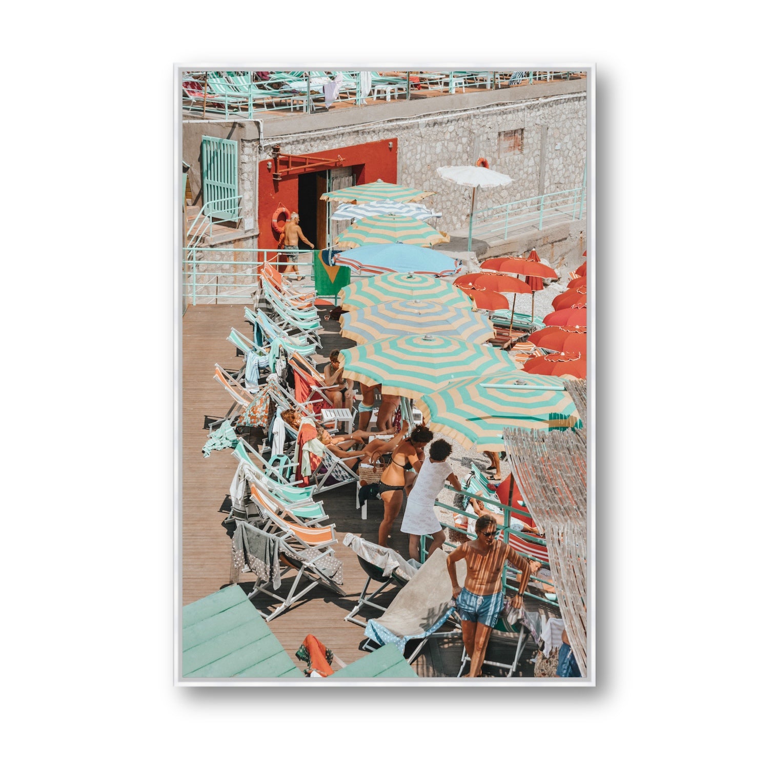 Colourful Canopy fine art print, Capri, Italy, Statement, White Float Frame, Fine Art Canvas