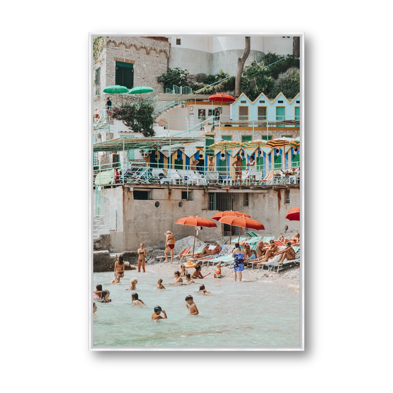 Kaleidoscope fine art print, Capri, Italy, Statement, White Float Frame, Fine Art Canvas