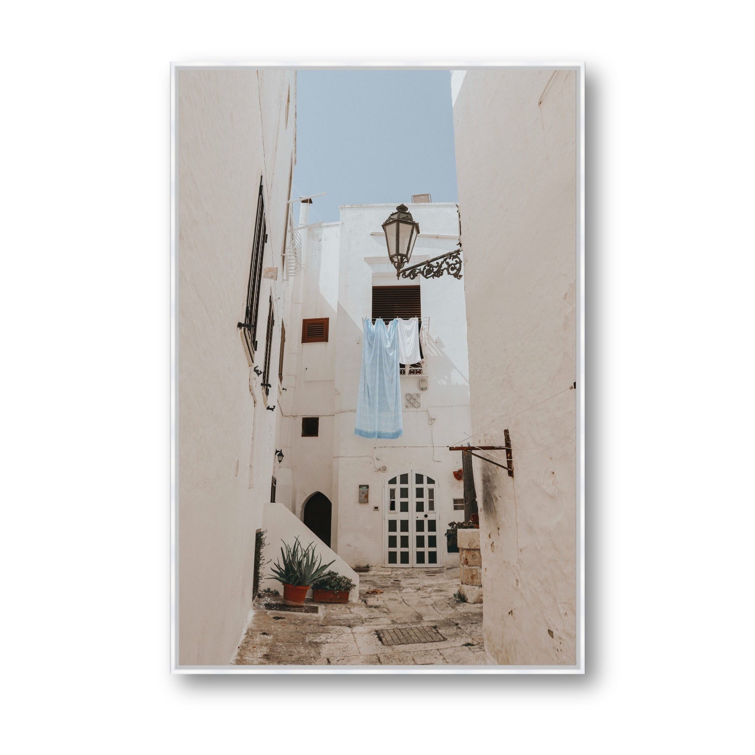 Laundry Day fine art print, Puglia, Italy, Statement, White Float Frame, Fine Art Canvas