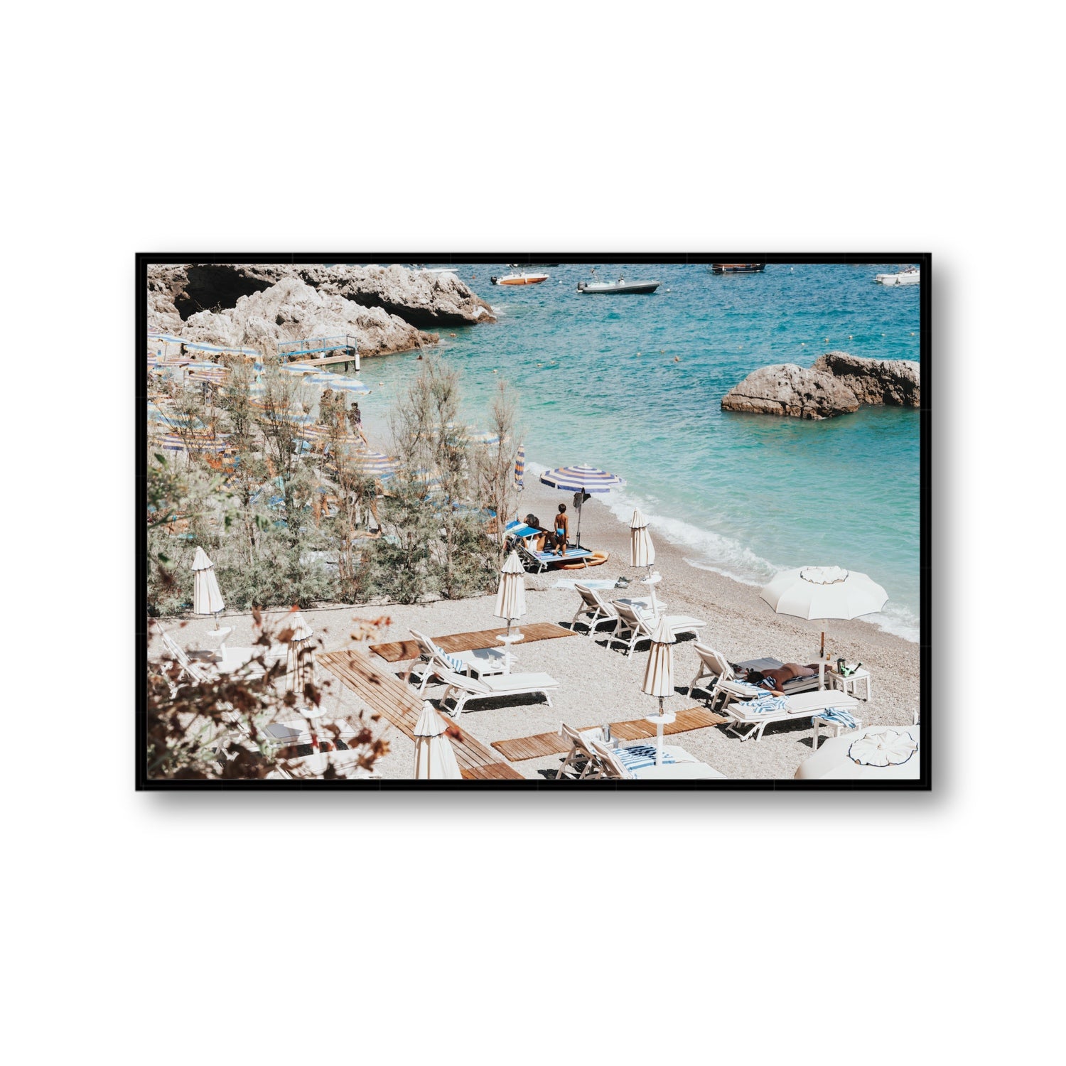 Life Could Be A Dream Amalfi wall art Gallery fine art canvas in black float frame