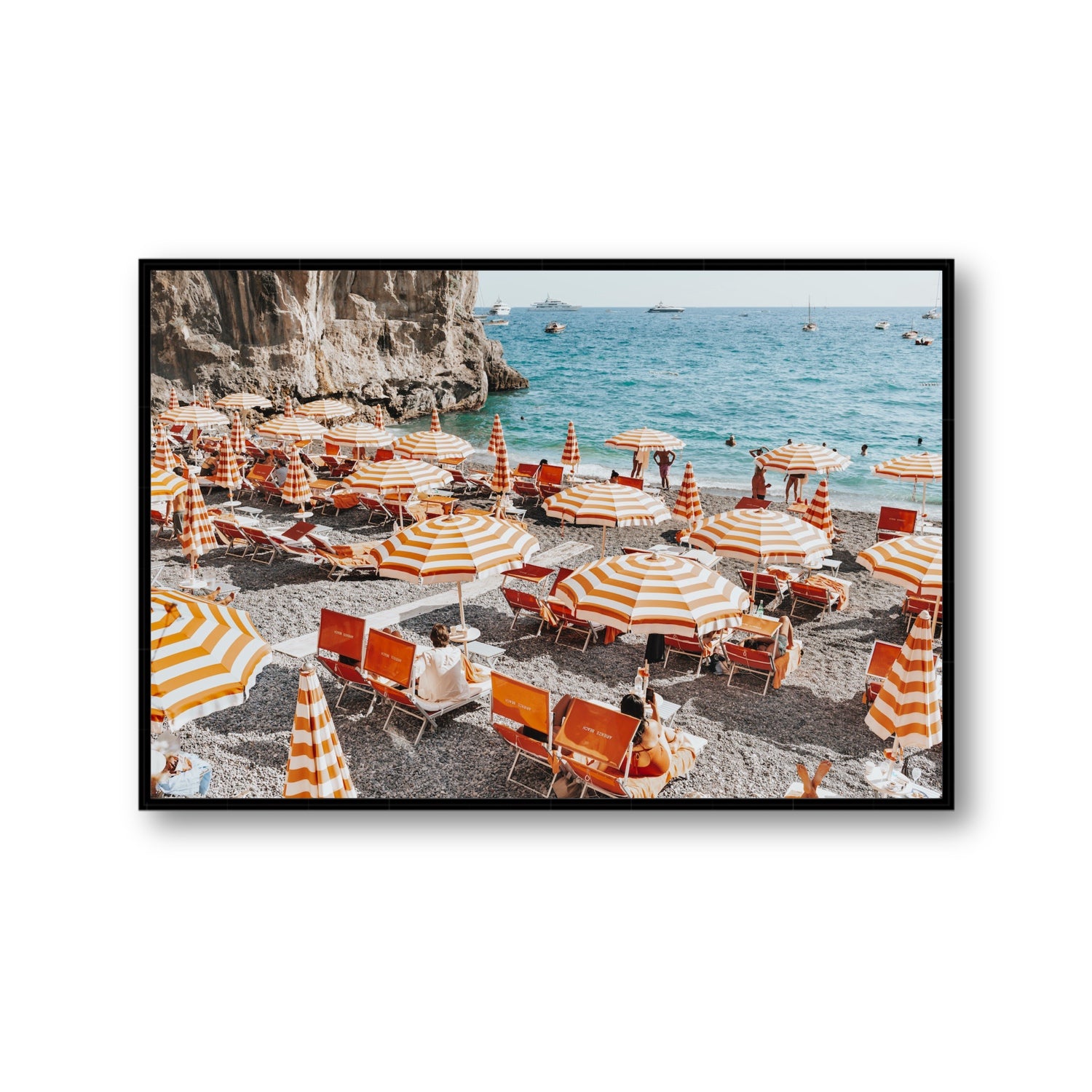 Mango Sorbet fine art print, Positano, Italy, Gallery, Black Float Frame, Fine Art Canvas