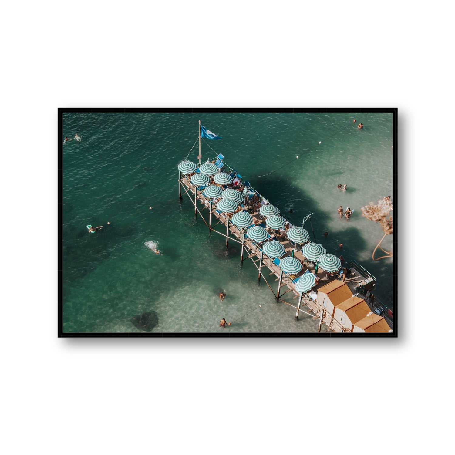 Sorrento Shangri La Sorrento coastal Italian wall art Gallery fine art canvas in black float frame
