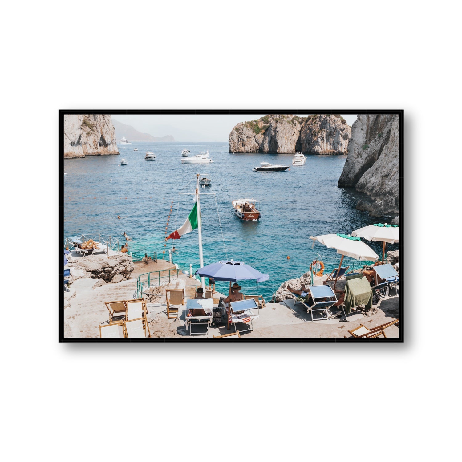 Smooth Sailing fine art print, Capri, Italy, Gallery, Black Float Frame, Fine Art Canvas
