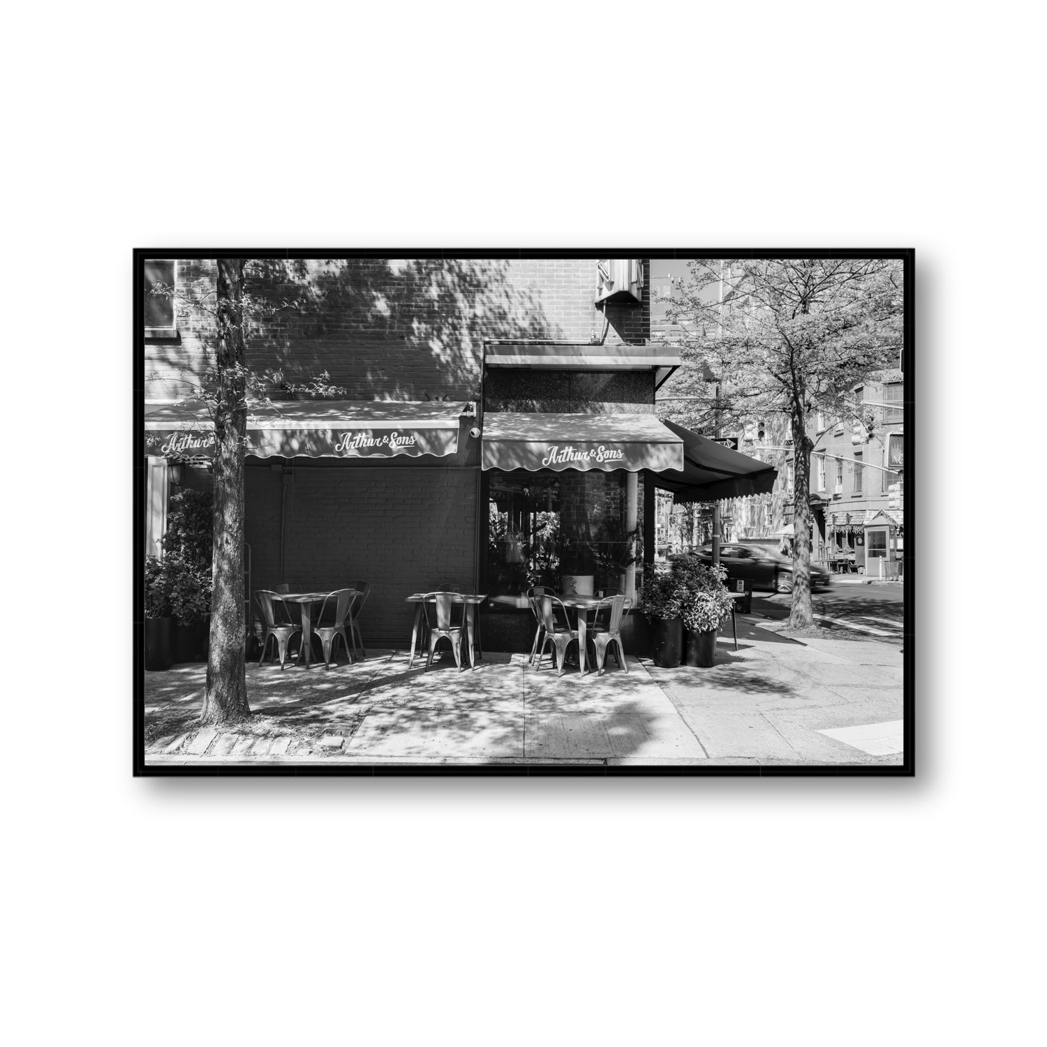 Arthur's Corner New York NYC Restaurant wall art Gallery fine art canvas in black float frame