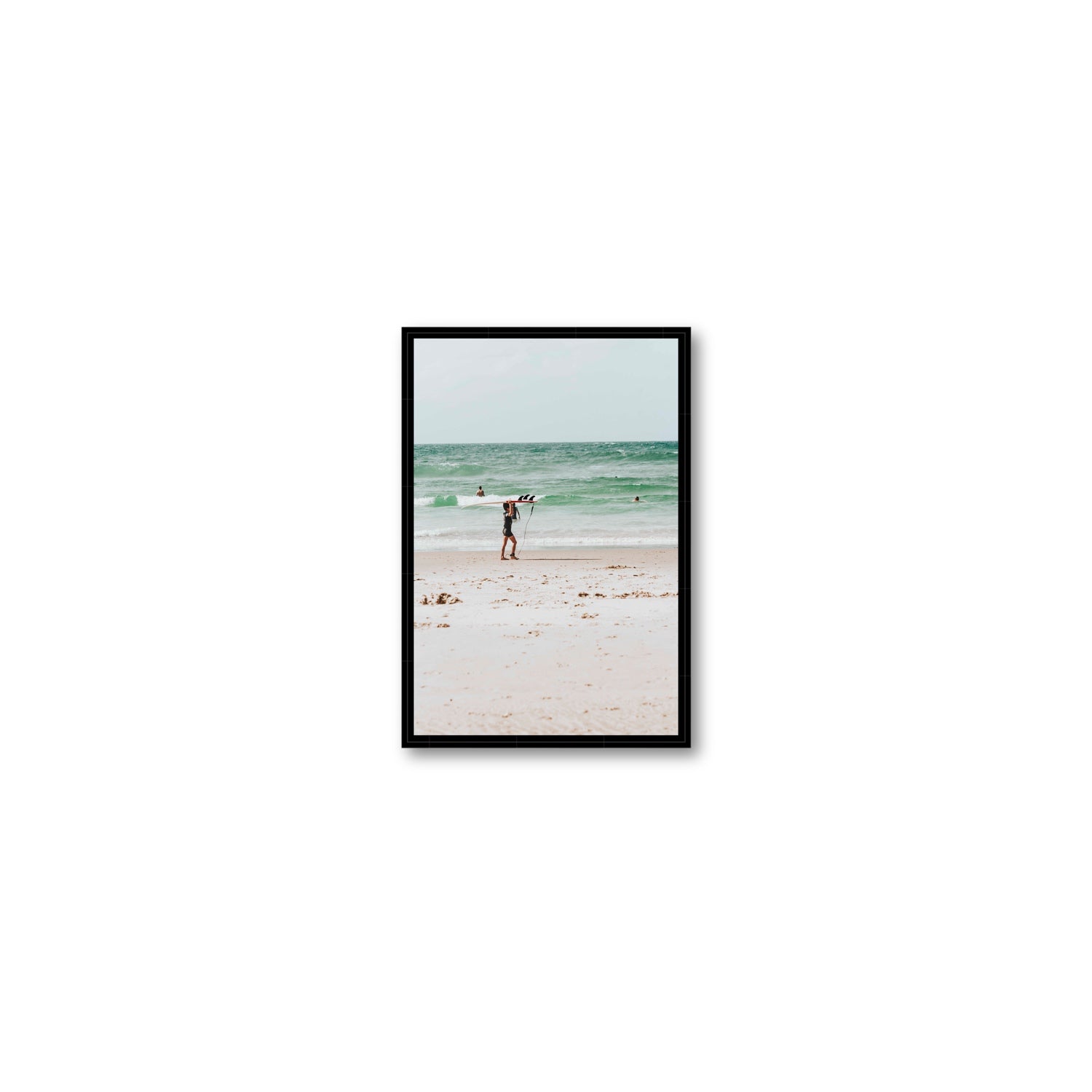 Grommet Byron Bay Surf coastal wall art Small fine art canvas in black float frame
