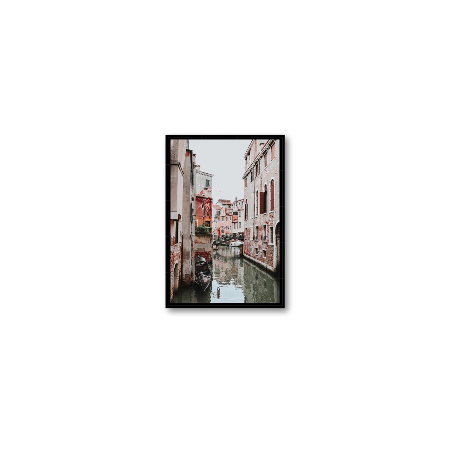 Laguna Veneta Venice Italian wall art Small fine art canvas in black float frame