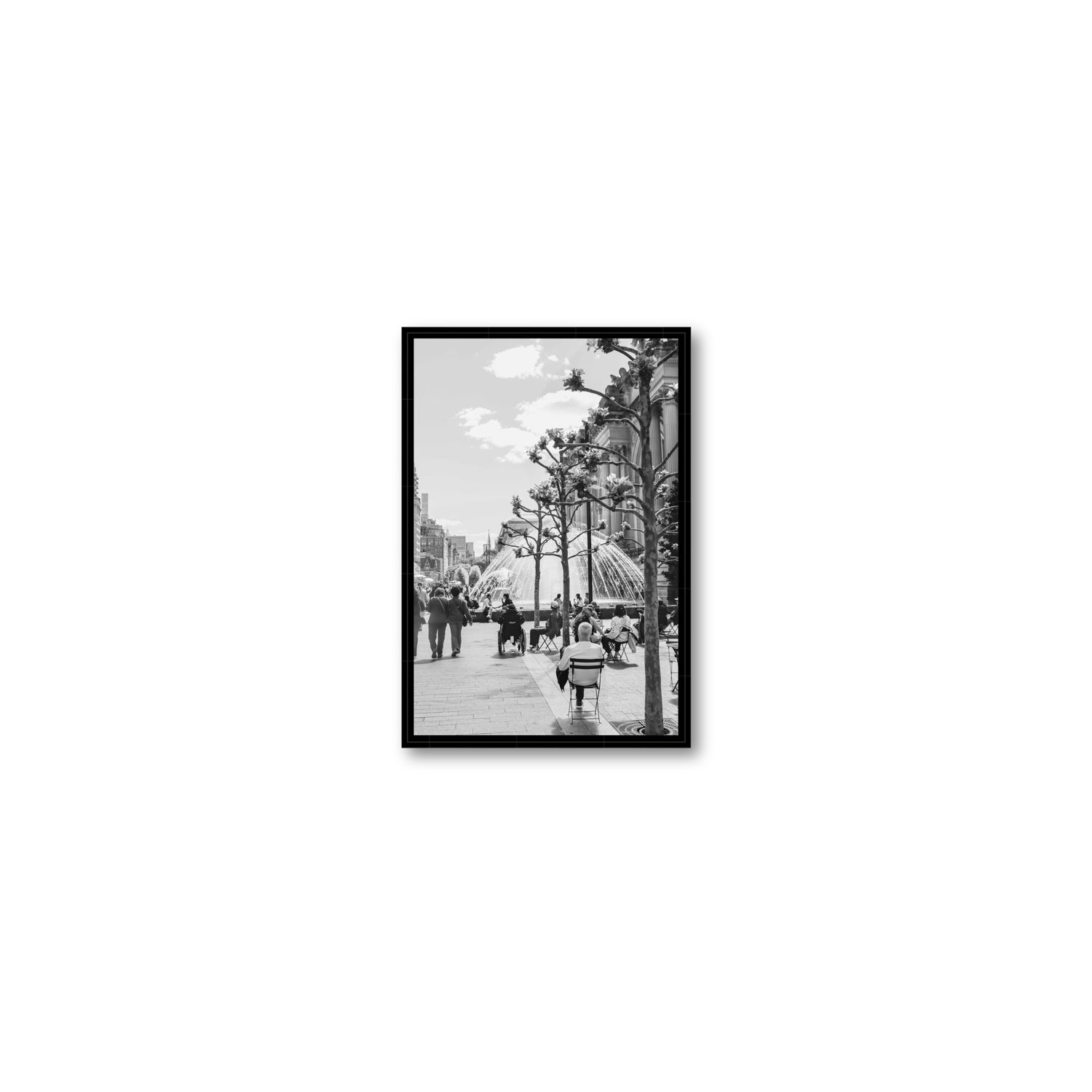 Luminary Noir New York NYC Black & White wall art Small fine art canvas in black float frame