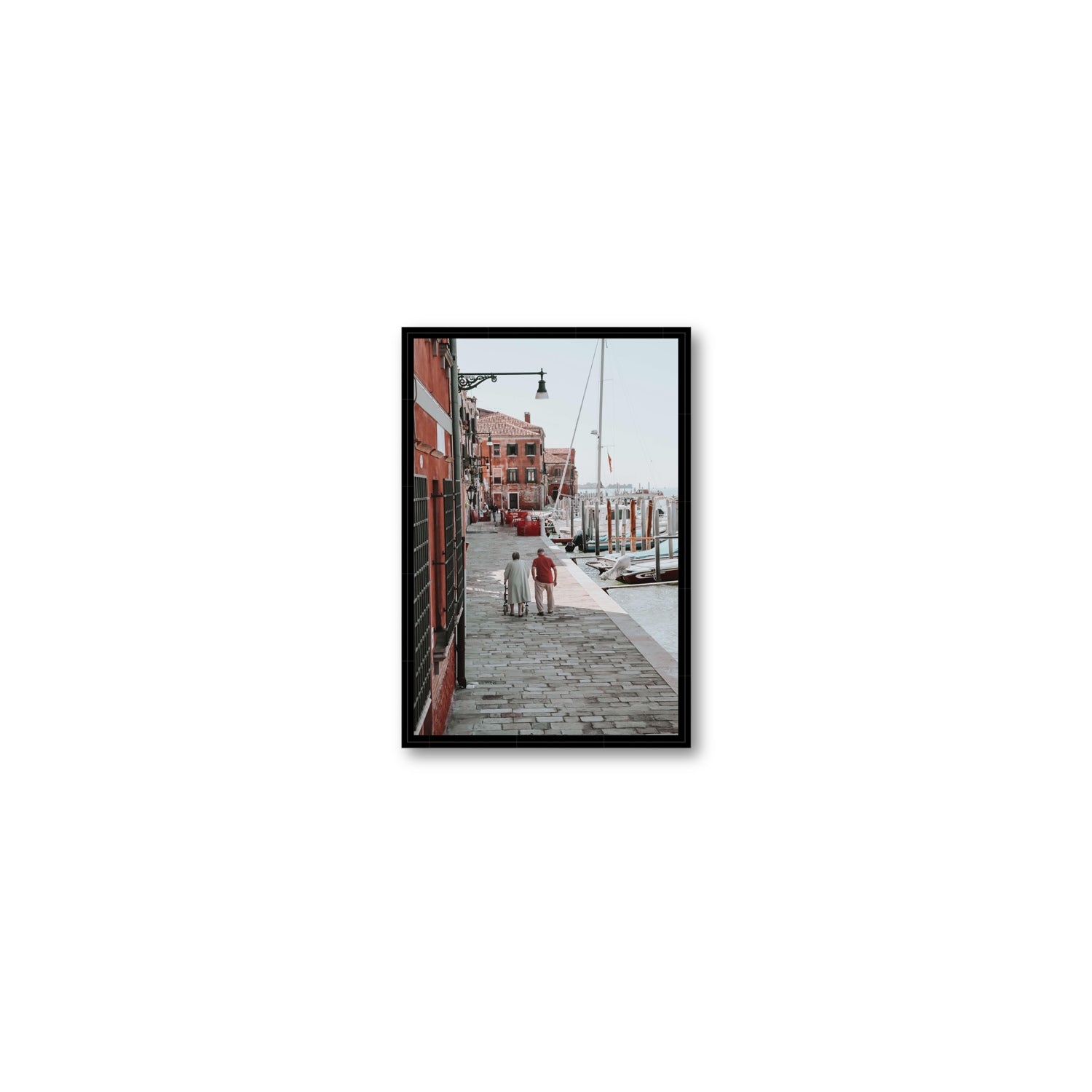 OG Casanova Venice Italian wall art Small fine art canvas in black float frame