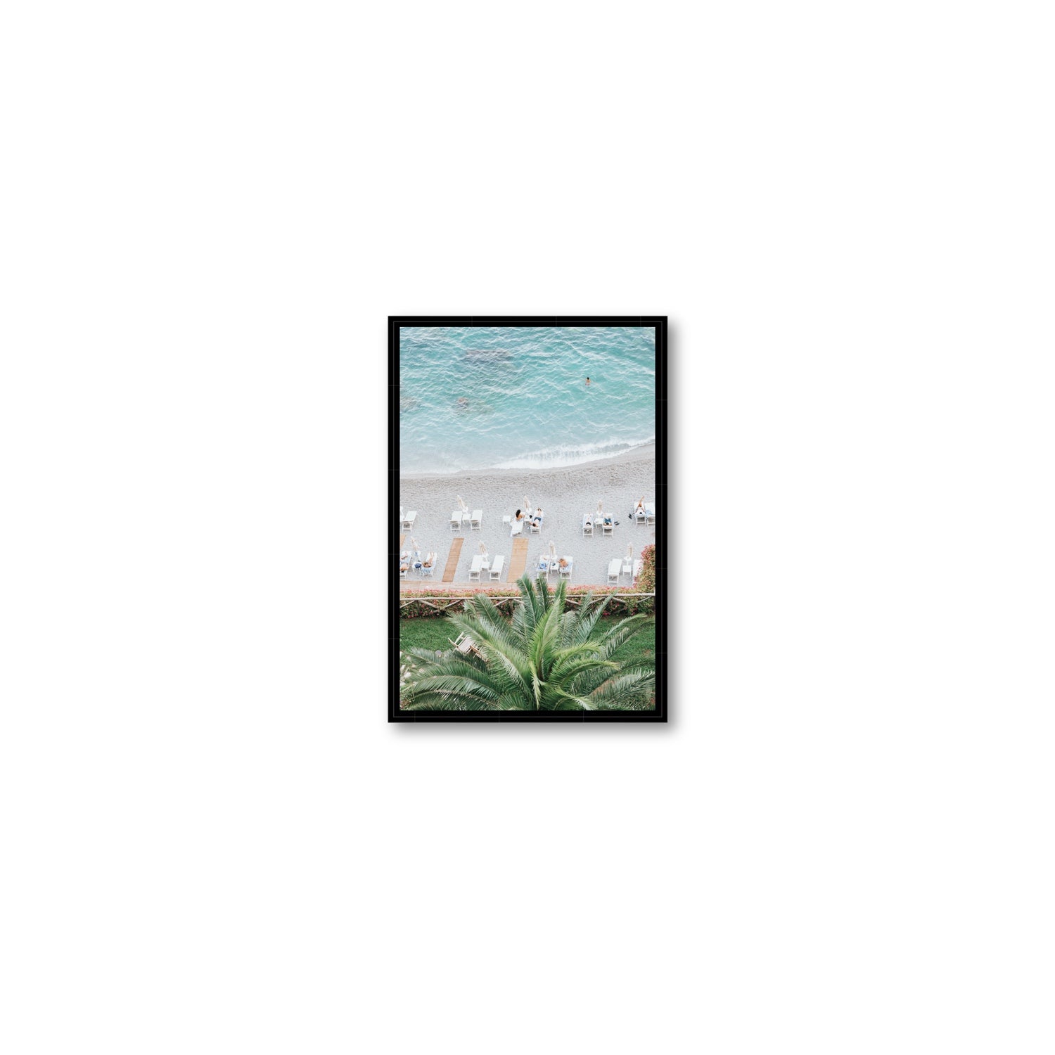 Paradiso Amalfi Mediterranean wall art Small fine art canvas in black float frame