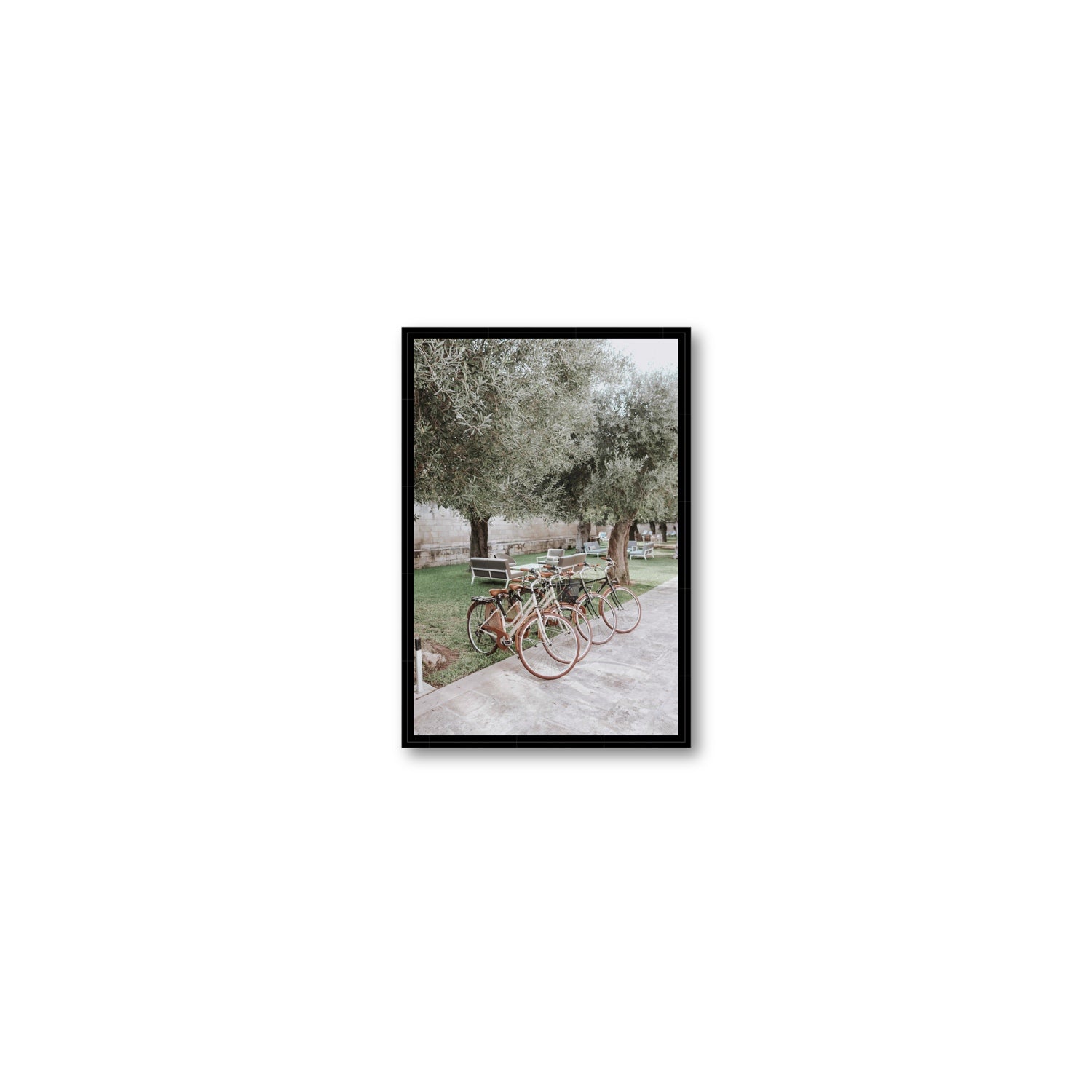 Classic Cruisers Puglia wall art Small fine art canvas in black float frame