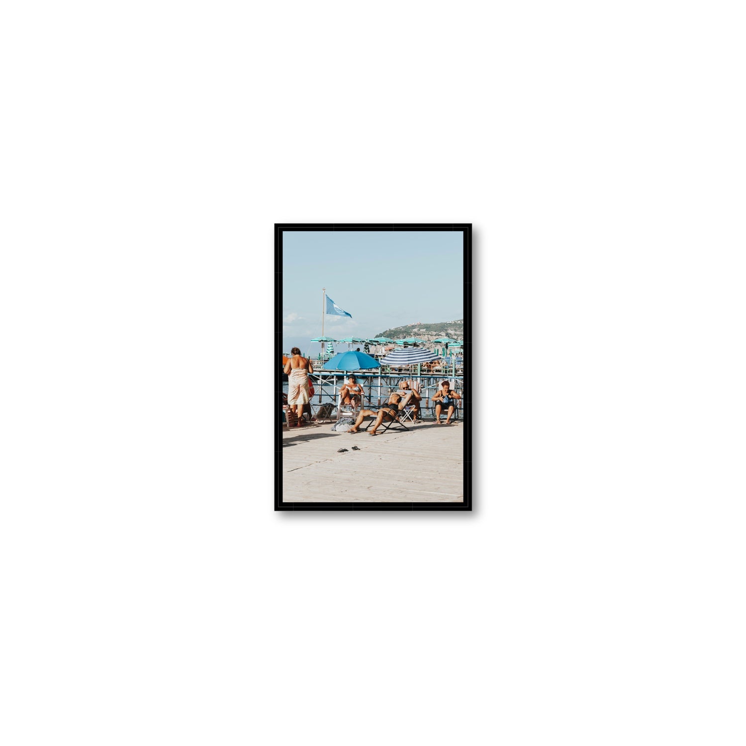 The Golden Years Sorrento Italian wall art Small fine art canvas in black float frame