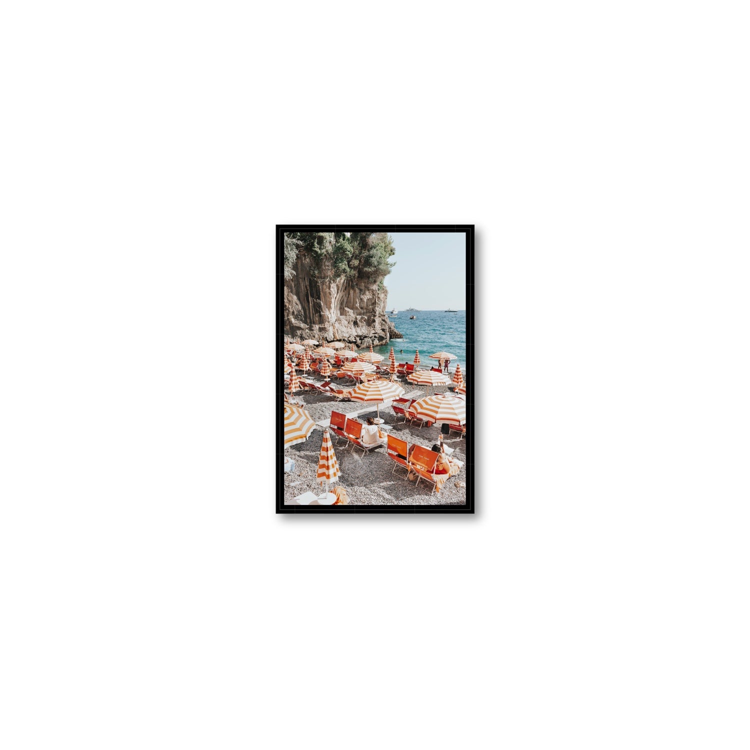 Tangerine Dream fine art print, Positano, Italy, Small, Black Float Frame, Fine Art Canvas