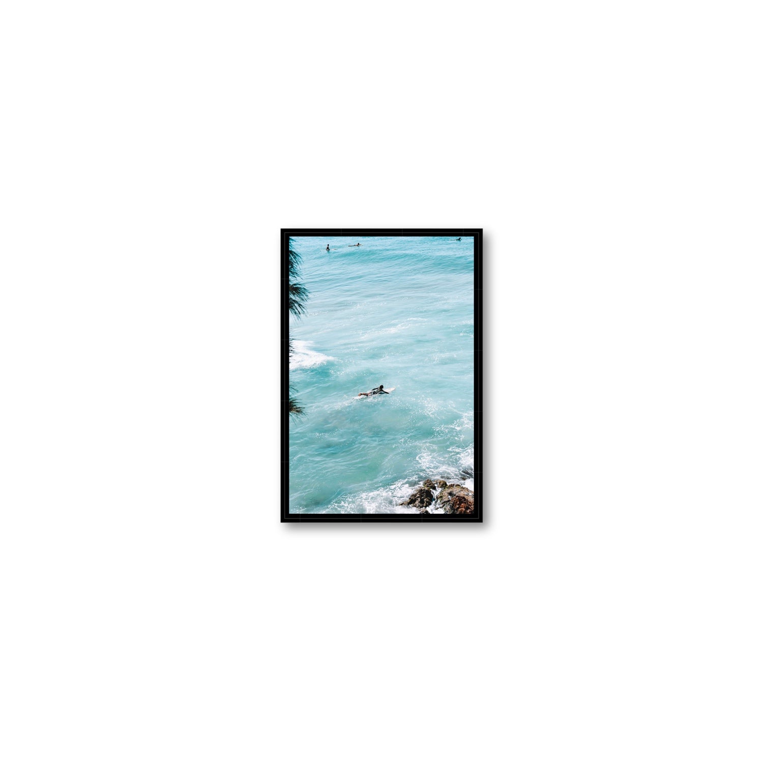 Blue Crush fine art print, Byron Bay, Australia, Small, Black Float Frame, Fine Art Canvas