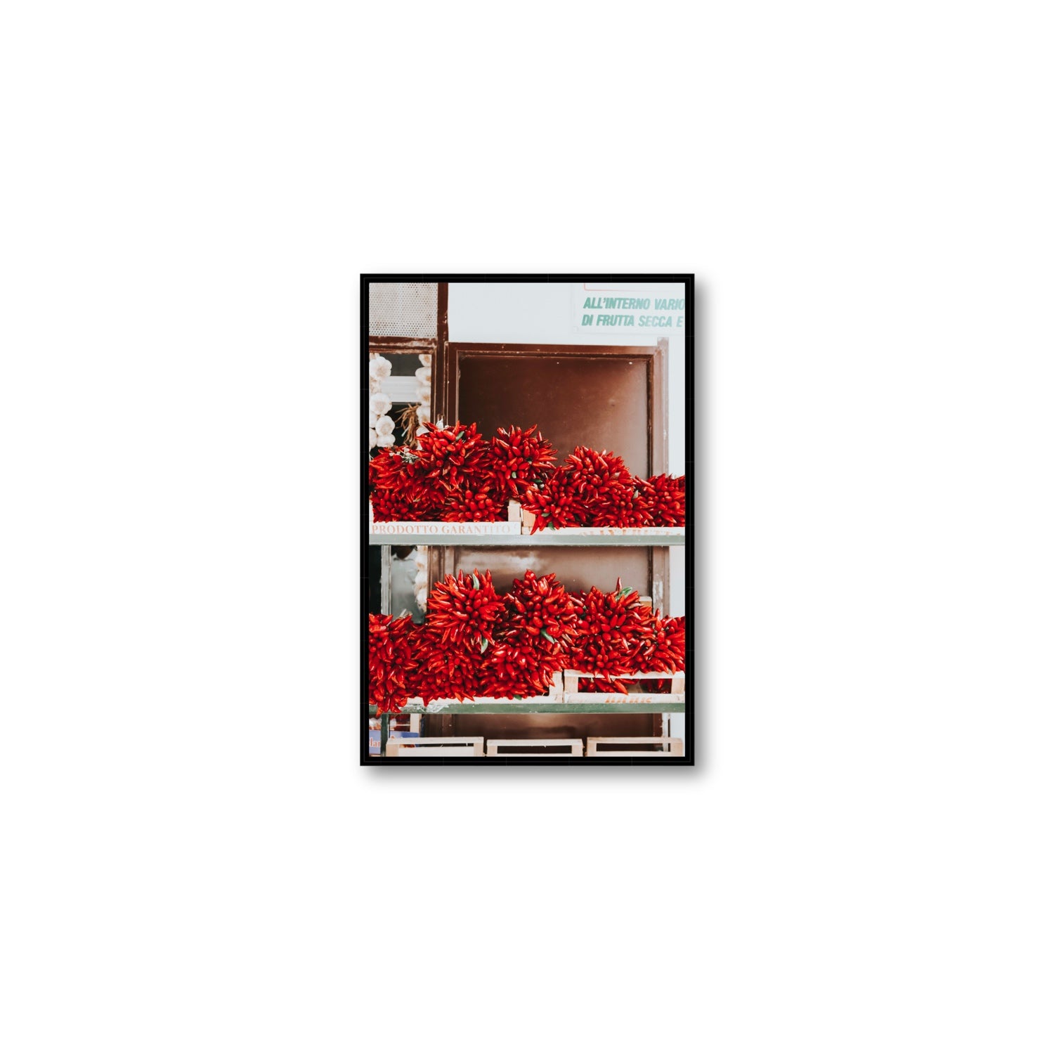 Hot Harvest Puglia Italian wall art Medium fine art canvas in black float frame