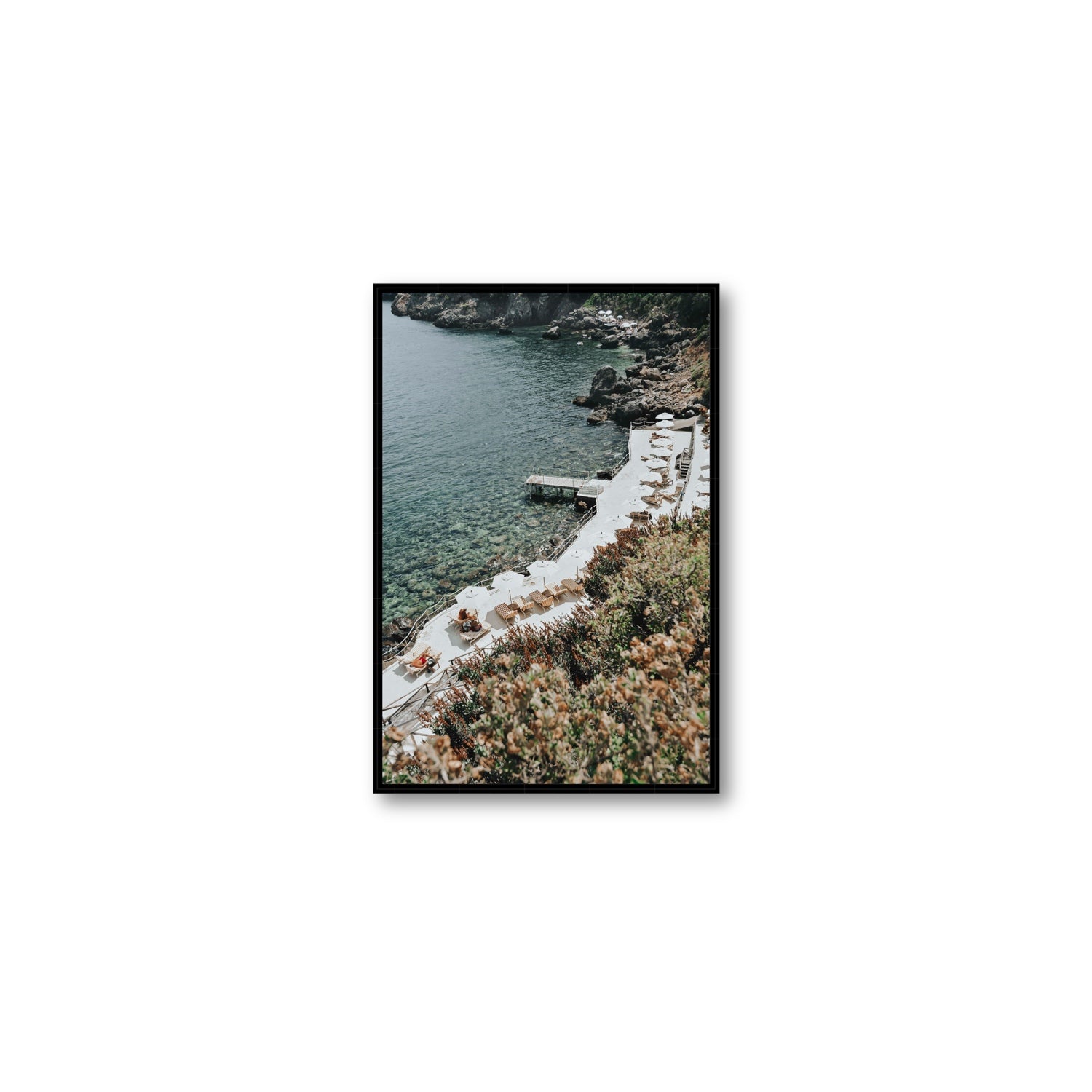 Go Beyond The Postcard Tuscany coastal wall art Medium fine art canvas in black float frame