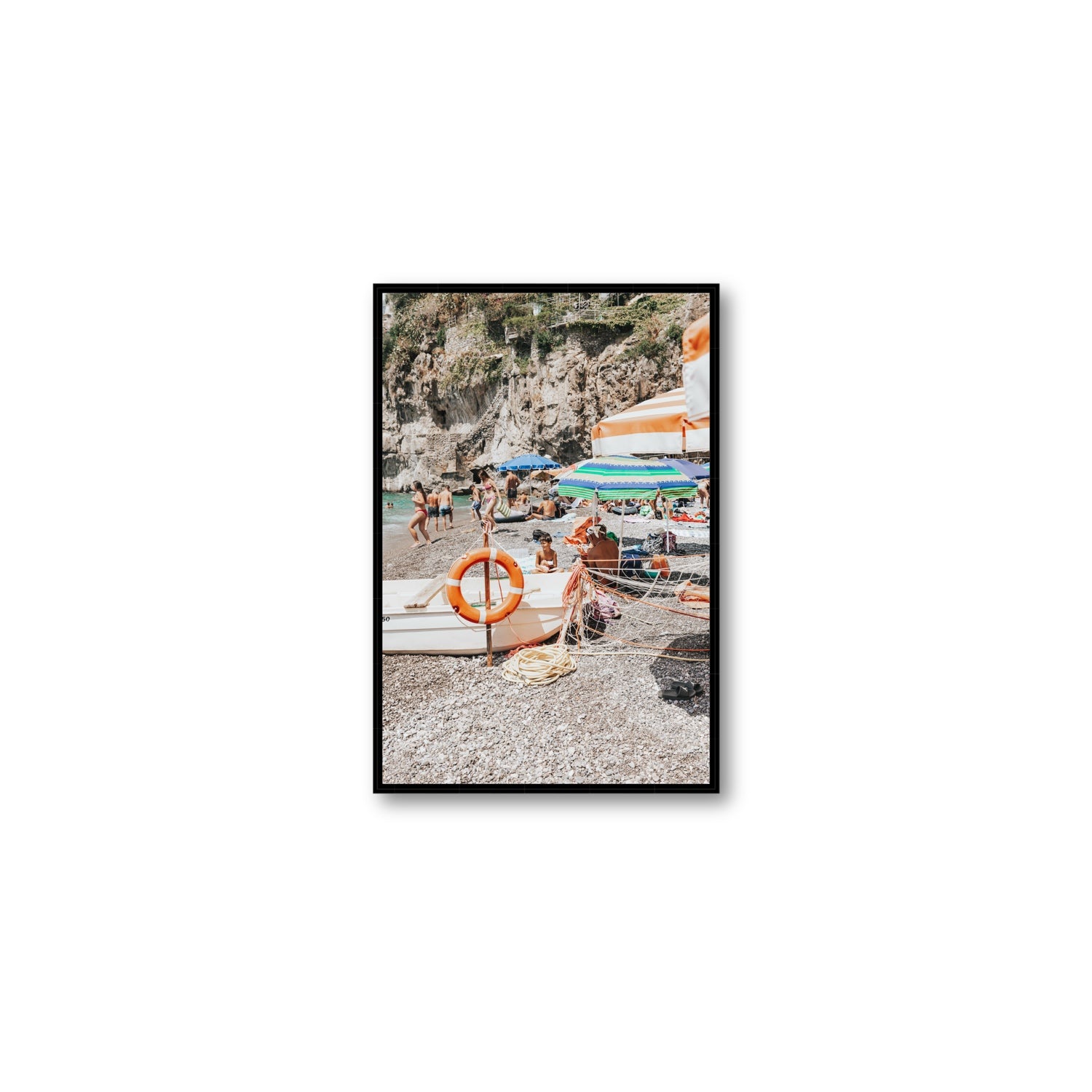Il Ragazzo fine art print, Positano, Italy, Medium, Black Float Frame, Fine Art Canvas