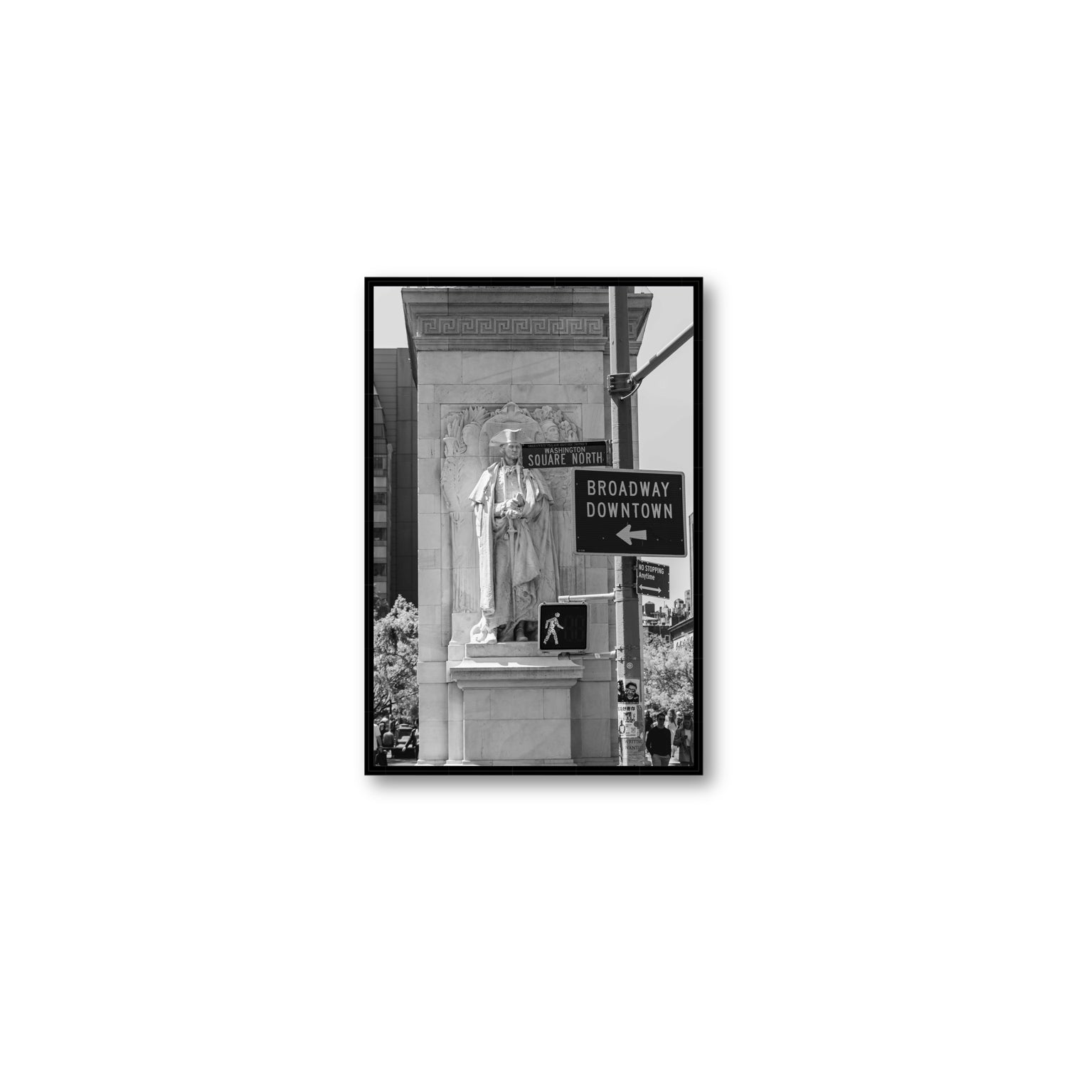 Silent Sentinels New York NYC Black & White wall art Medium fine art canvas in black float frame