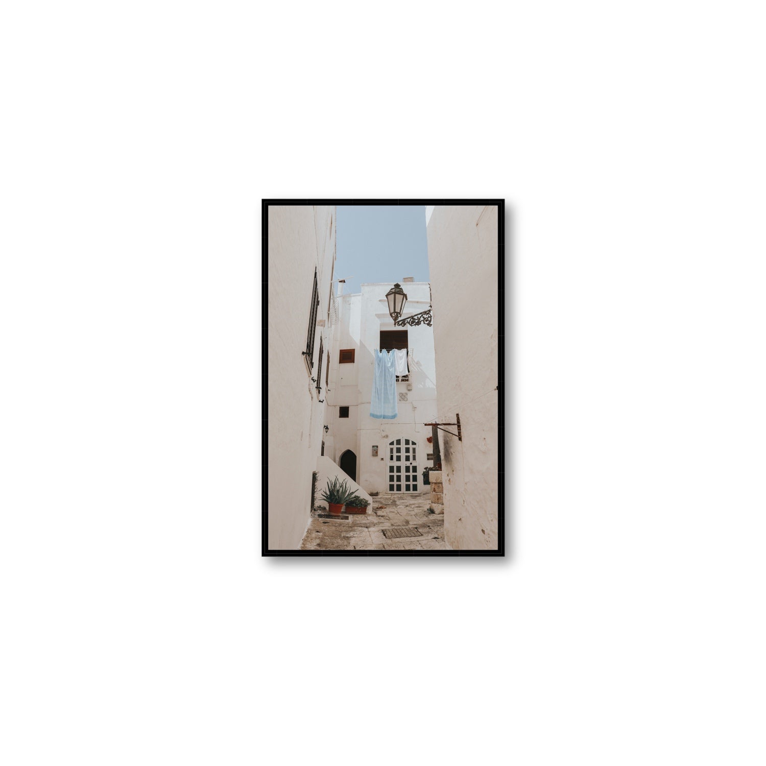 Laundry Day fine art print, Puglia, Italy, Medium, Black Float Frame, Fine Art Canvas
