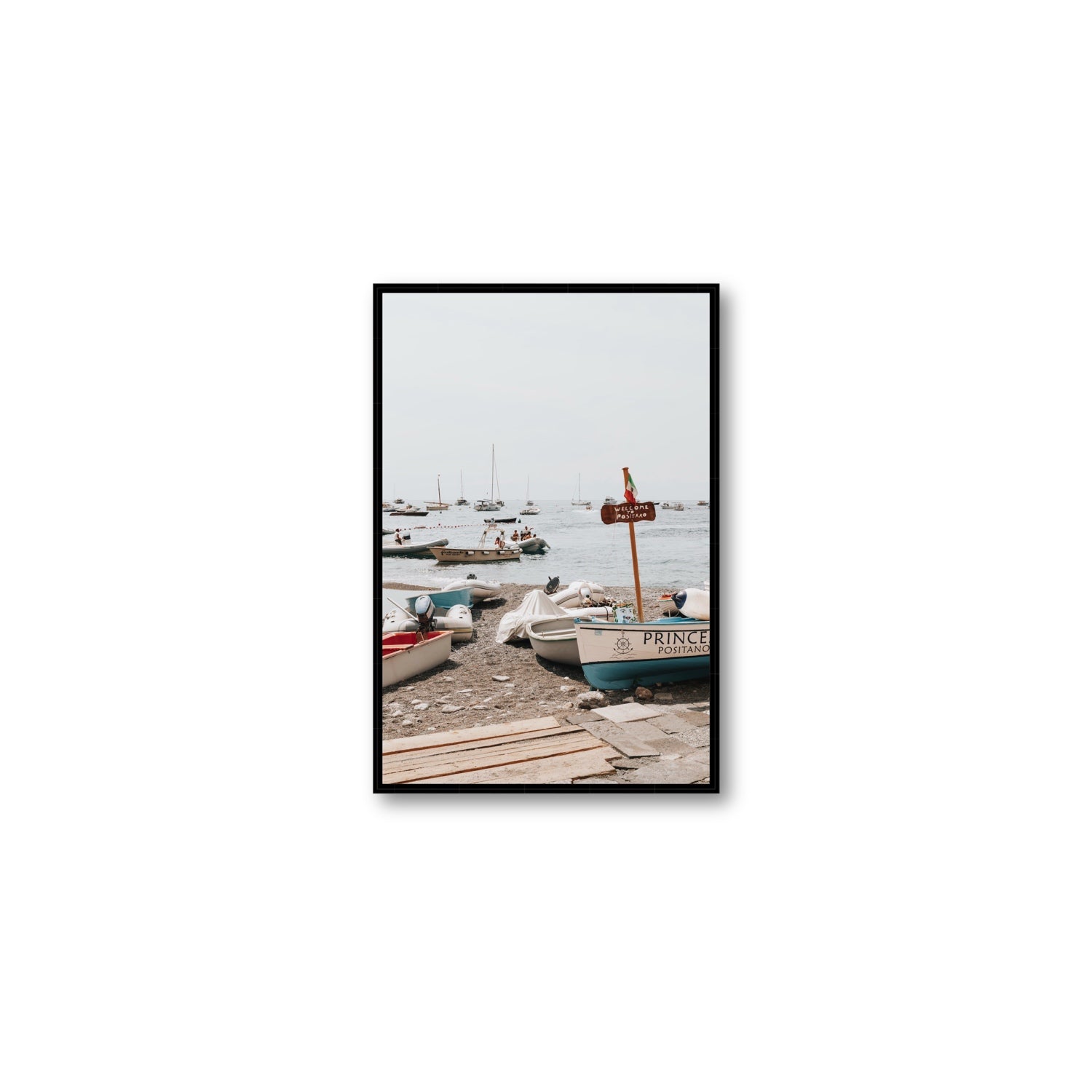 Coming Home fine art print, Positano, Italy, Medium, Black Float Frame, Fine Art Canvas
