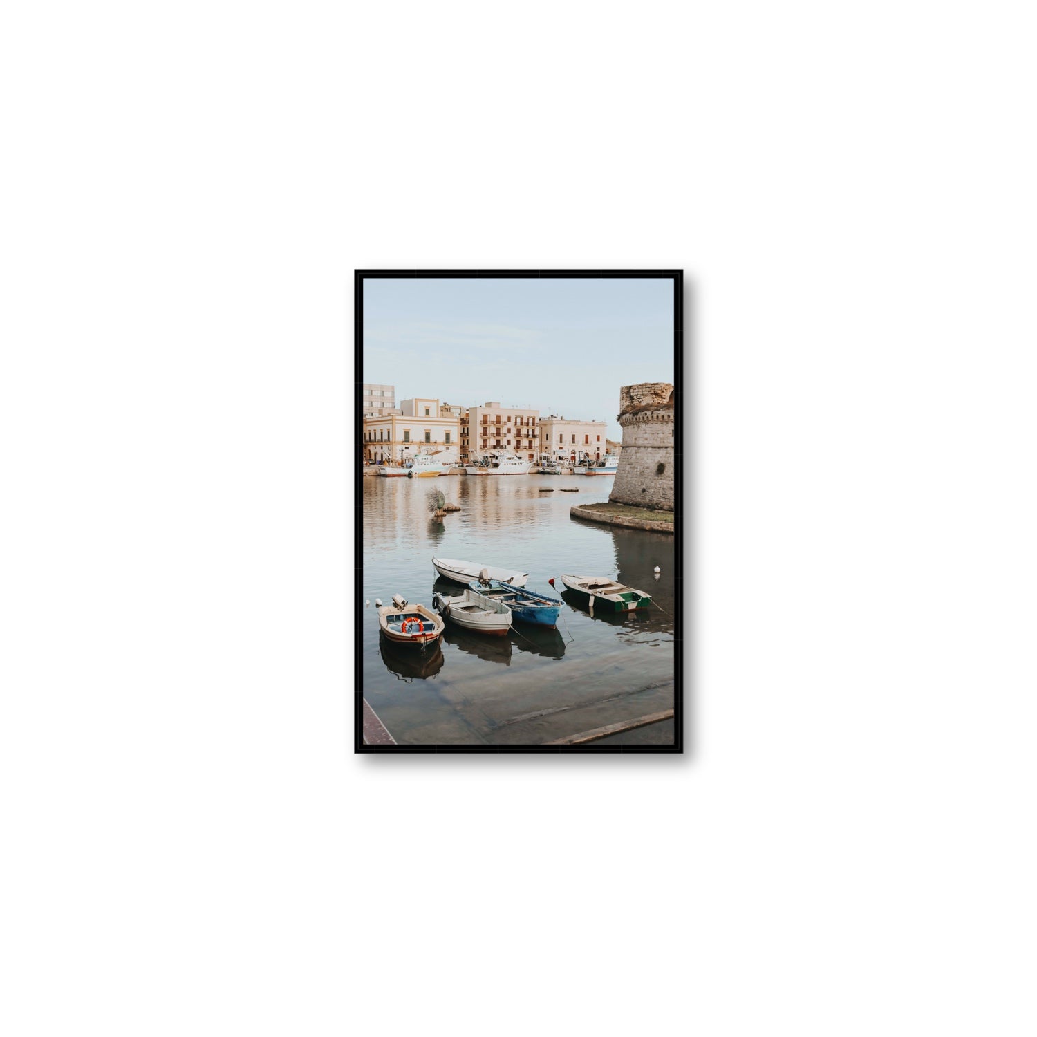 Fishing Legacy fine art print, Puglia, Italy, Medium, Black Float Frame, Fine Art Canvas
