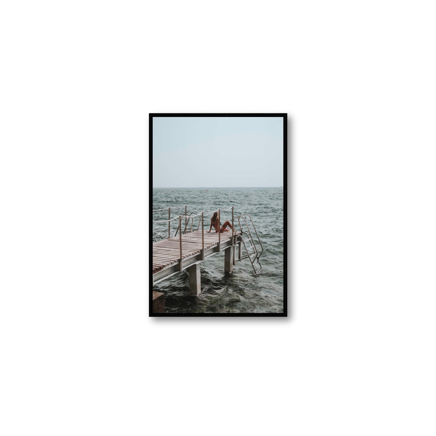 The Dock's Whisper fine art print, Tuscany, Italy, Medium, Black Float Frame, Fine Art Canvas