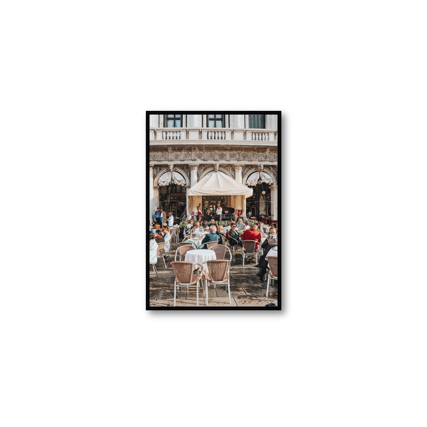 Piazza San Marco Venice Italian wall art Medium fine art canvas in black float frame