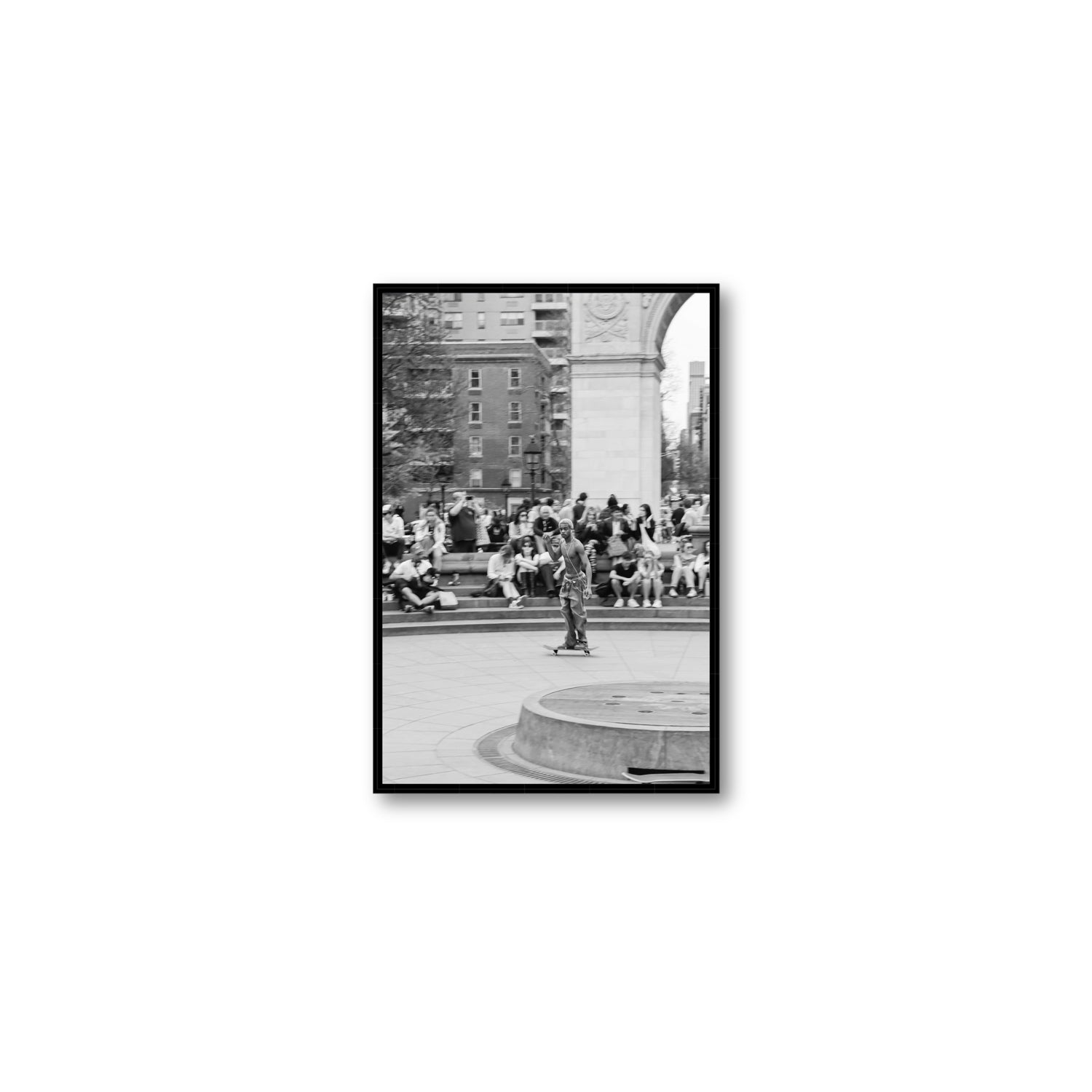 Parkside Pirouettes New York NYC Black & White wall art Medium fine art canvas in black float frame