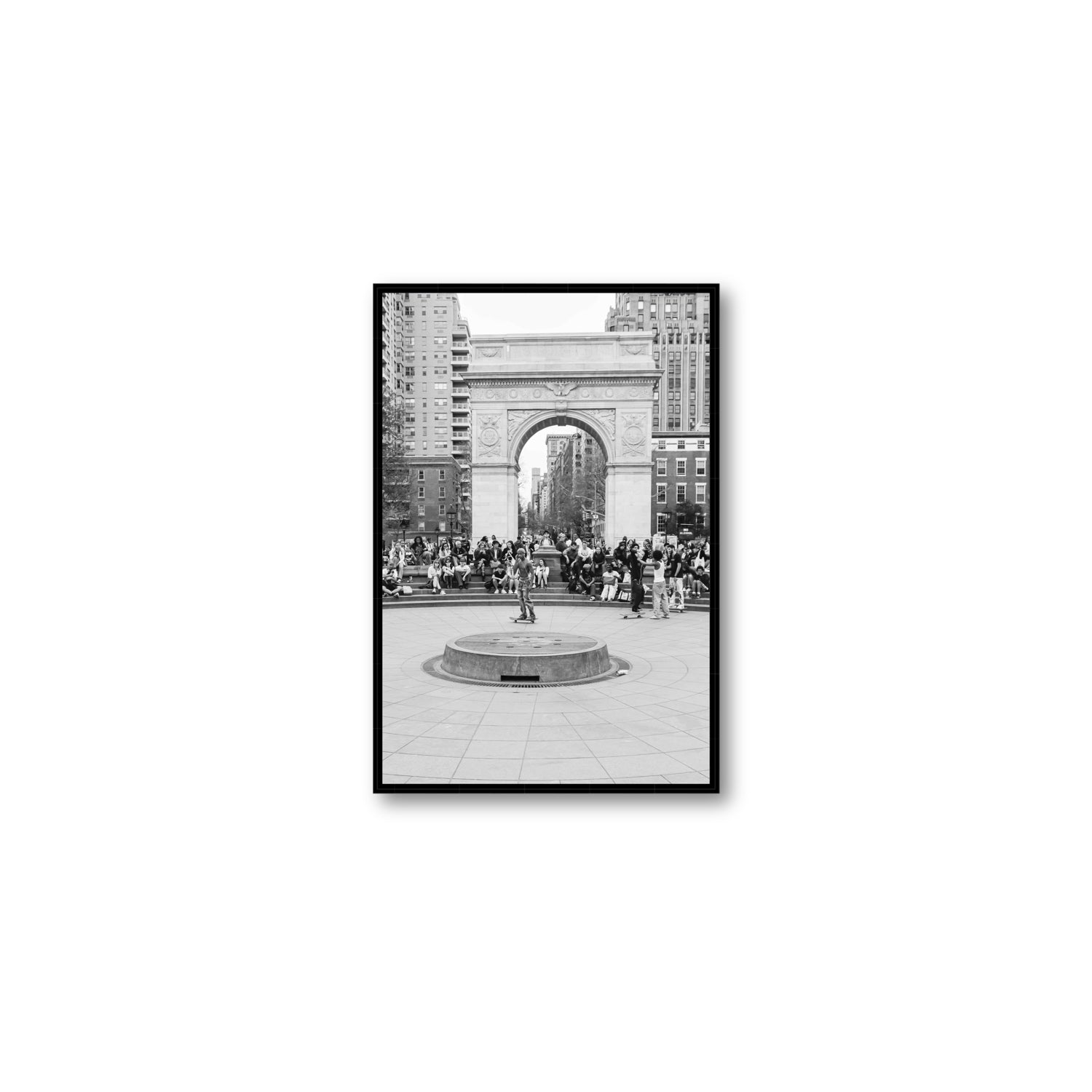 Concrete Conqueror New York NYC Skateboard wall art Medium fine art canvas in black float frame