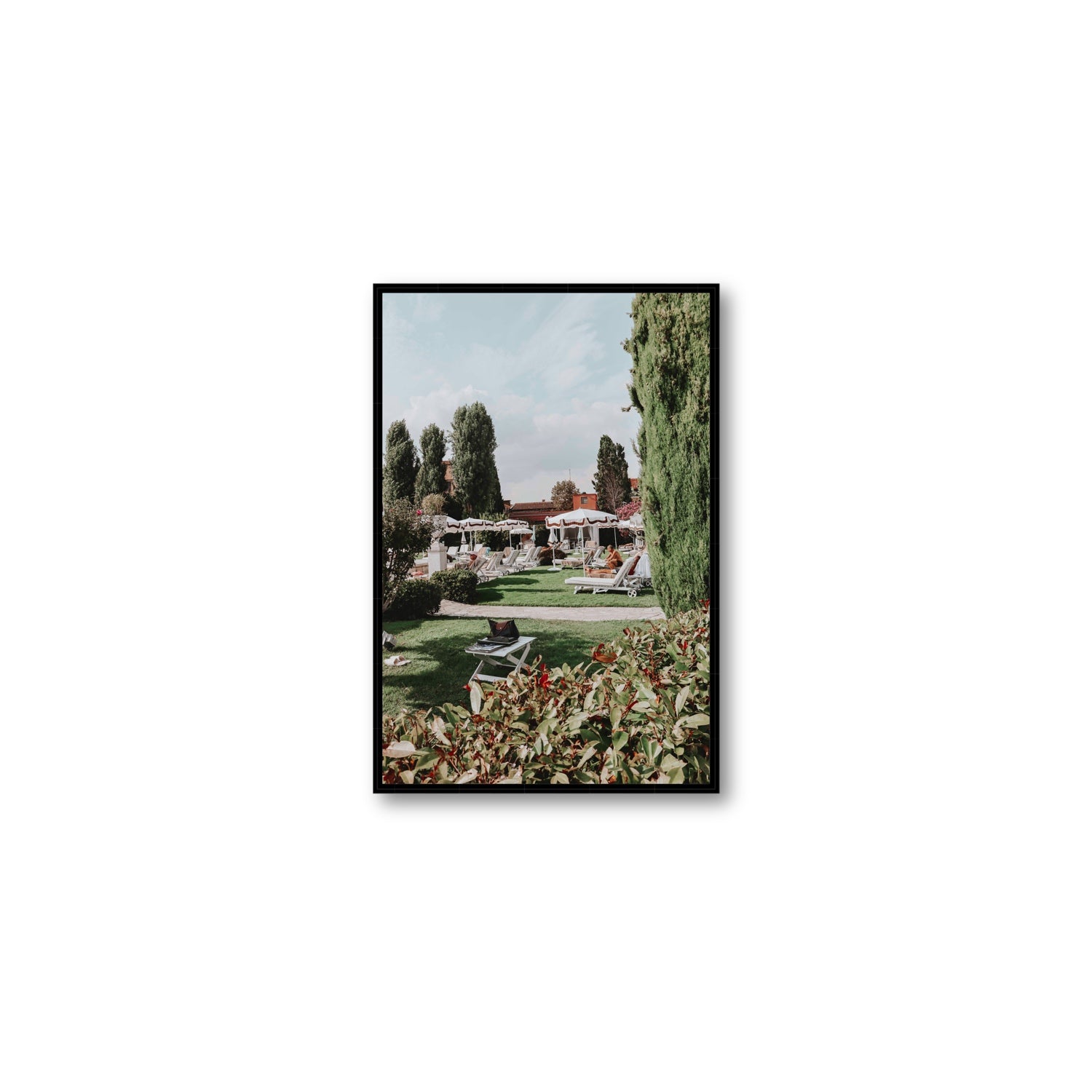 Private Serenity Venice Italian wall art Medium fine art canvas in black float frame