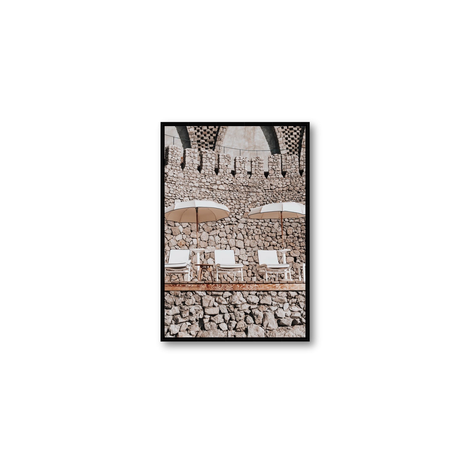 Pietra Amalfitana fine art print, Amalfi, Italy, luxury escapes artwork, Medium, Black Float Frame, Fine Art Canvas