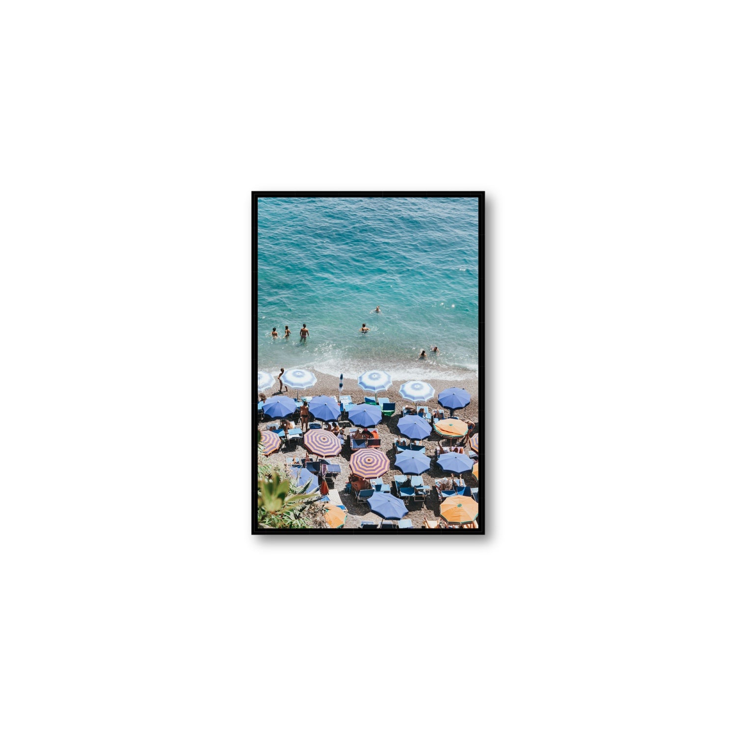 Paradise Beach fine art print, Positano, Italy, Medium, Black Float Frame, Fine Art Canvas