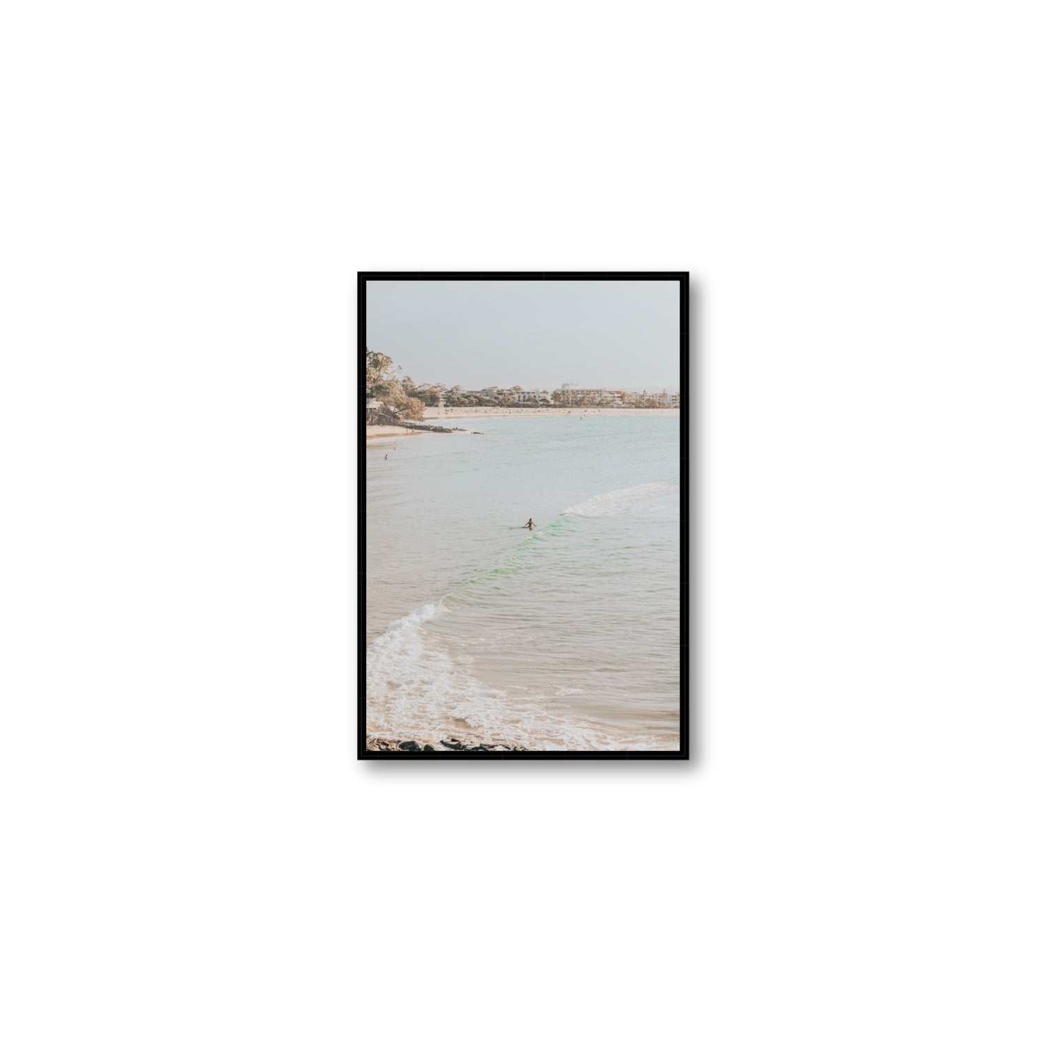 Salt Reverie fine art print, Noosa, Australia, coastal scenes artwork, Medium, Black Float Frame, Fine Art Canvas