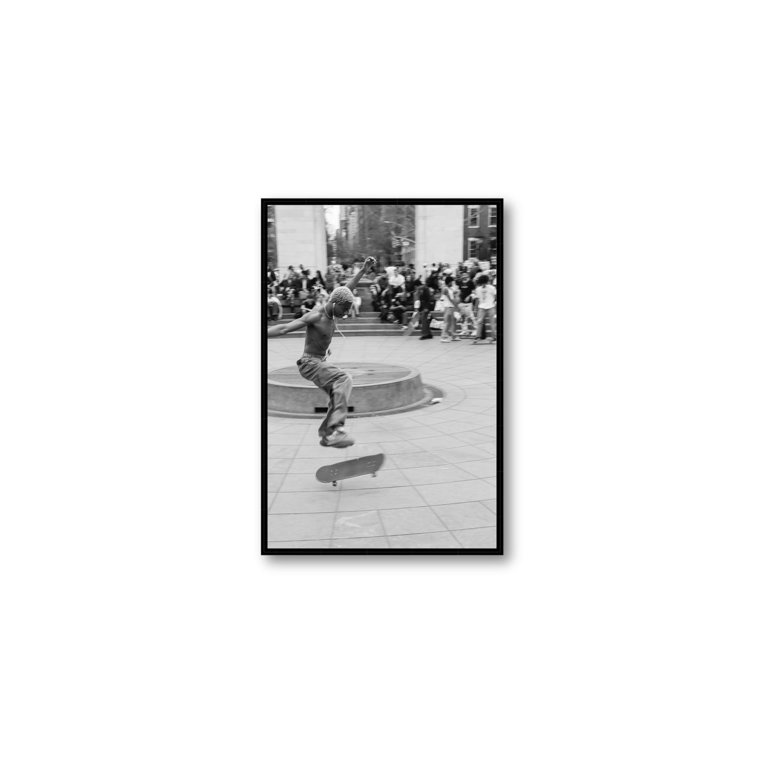 Airborne Rhythms New York NYC Black & White wall art Medium fine art canvas in black float frame