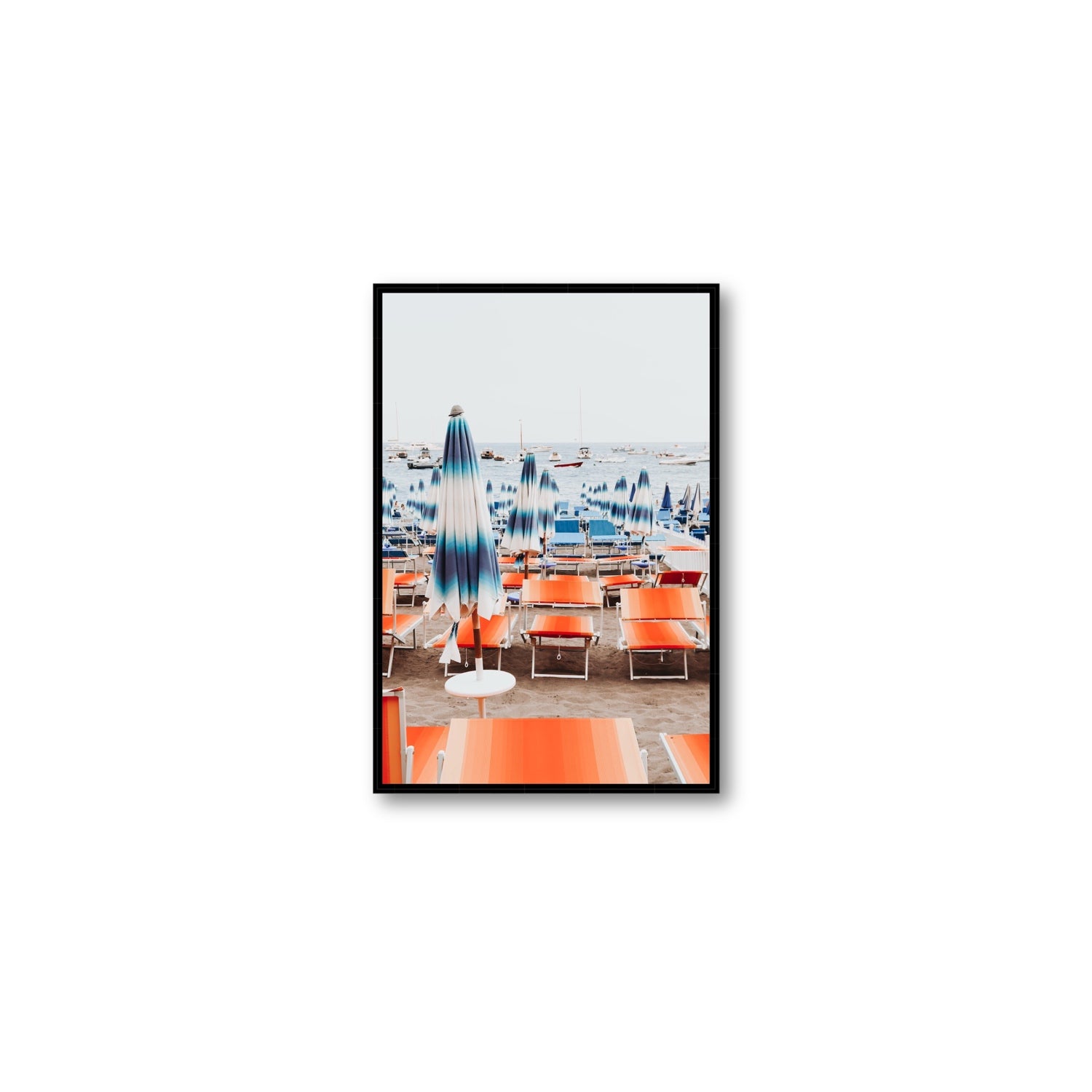 Orange Crush fine art print, Positano, Italy, Medium, Black Float Frame, Fine Art Canvas