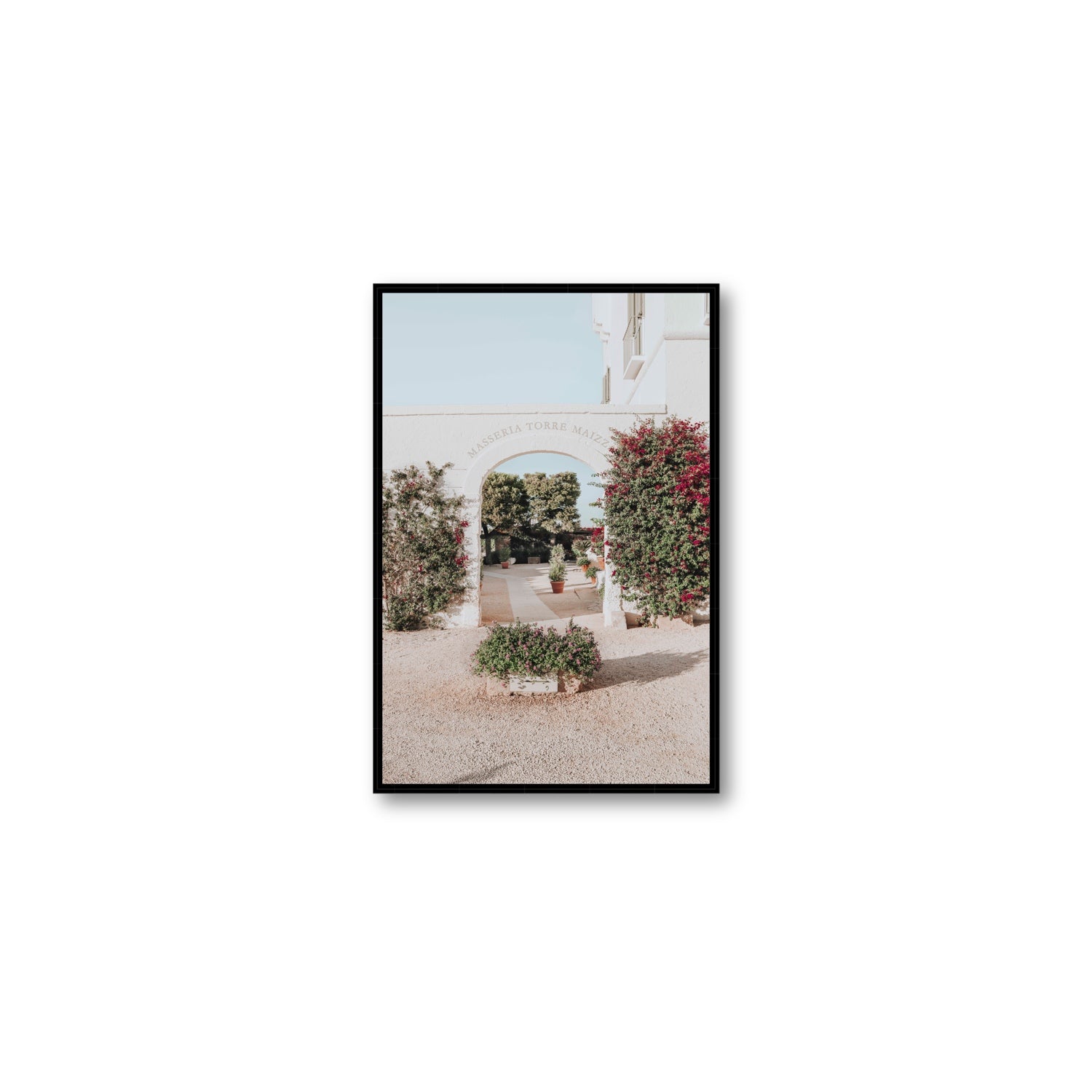Torre Maizza Puglia Italian wall art Medium fine art canvas in black float frame