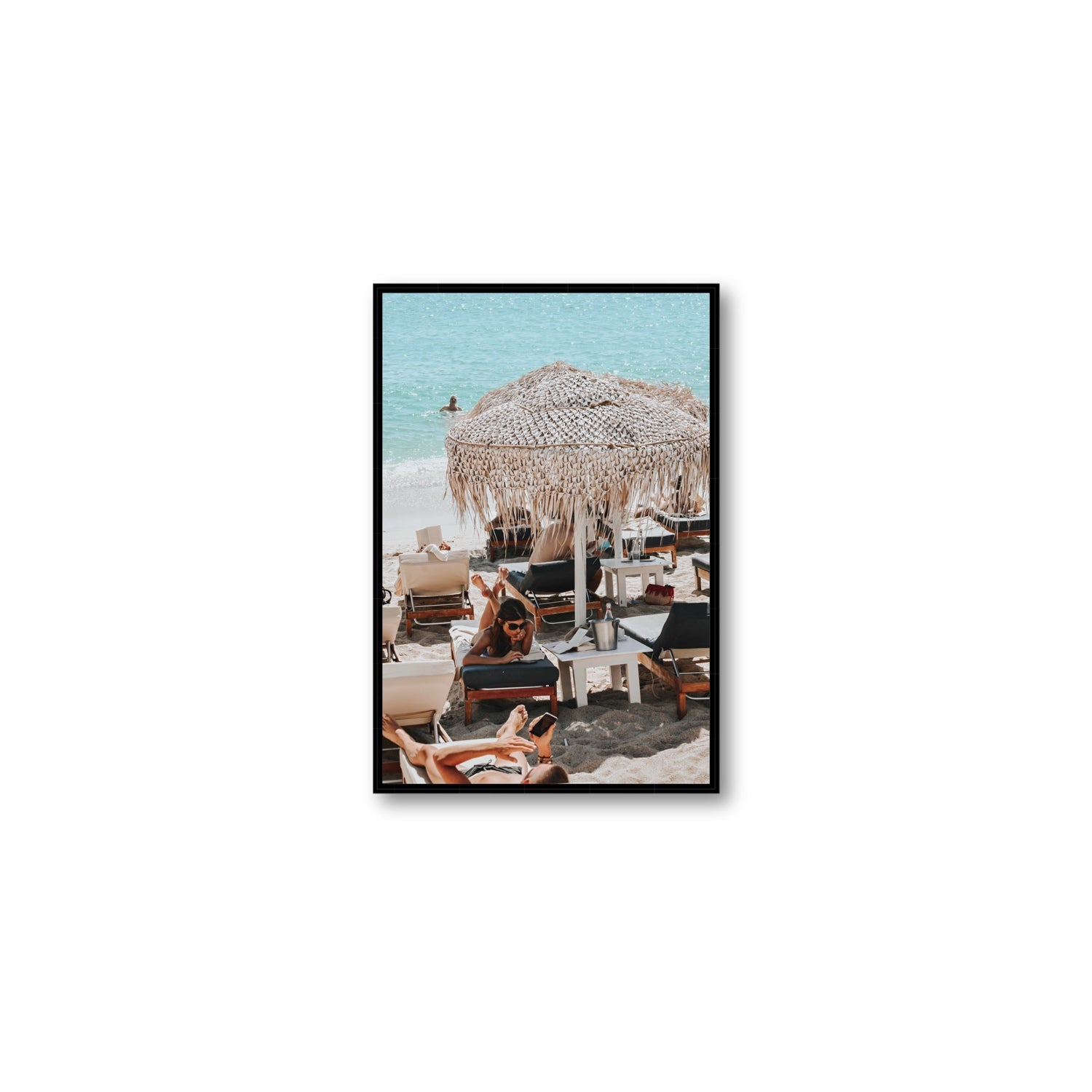 In The Zone Mykonos Greek island wall art Medium fine art canvas in black float frame