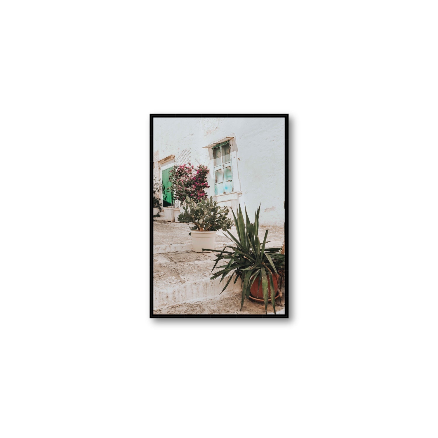 Giardino Segreto Puglia Ostuni wall art Medium fine art canvas in black float frame