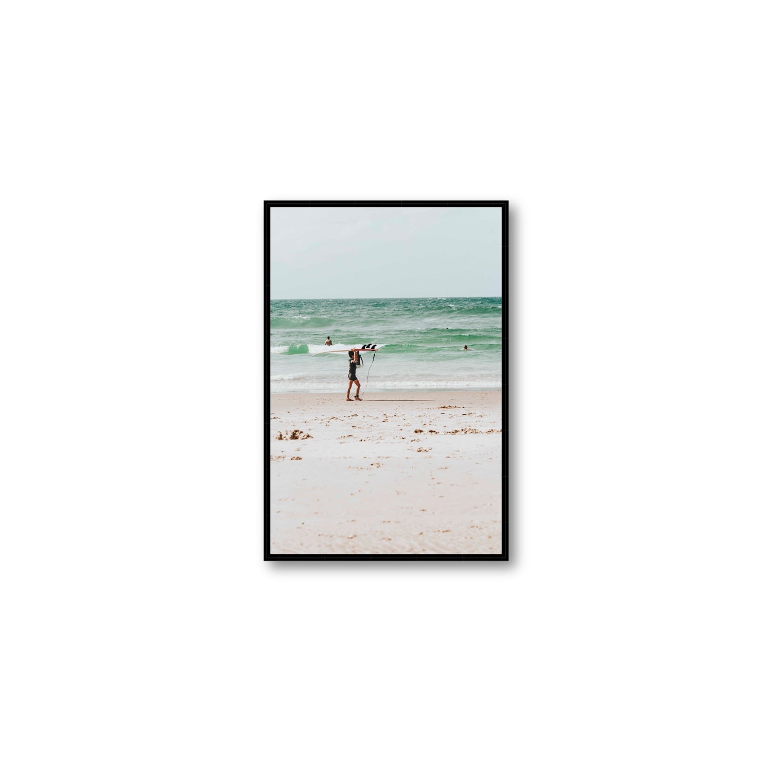 Grommet Byron Bay Surf coastal wall art Medium fine art canvas in black float frame